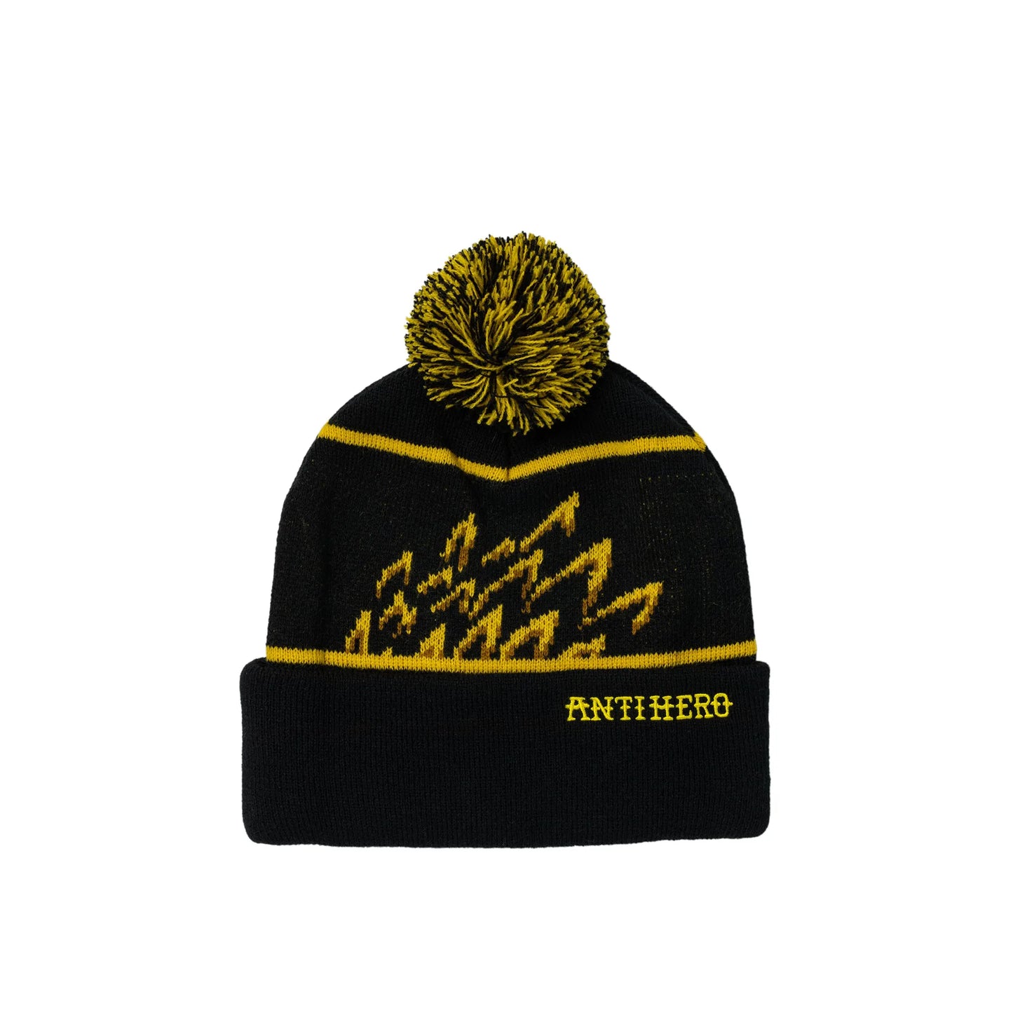 Anti Hero Eagle Pom Pom Beanie, black/yellow