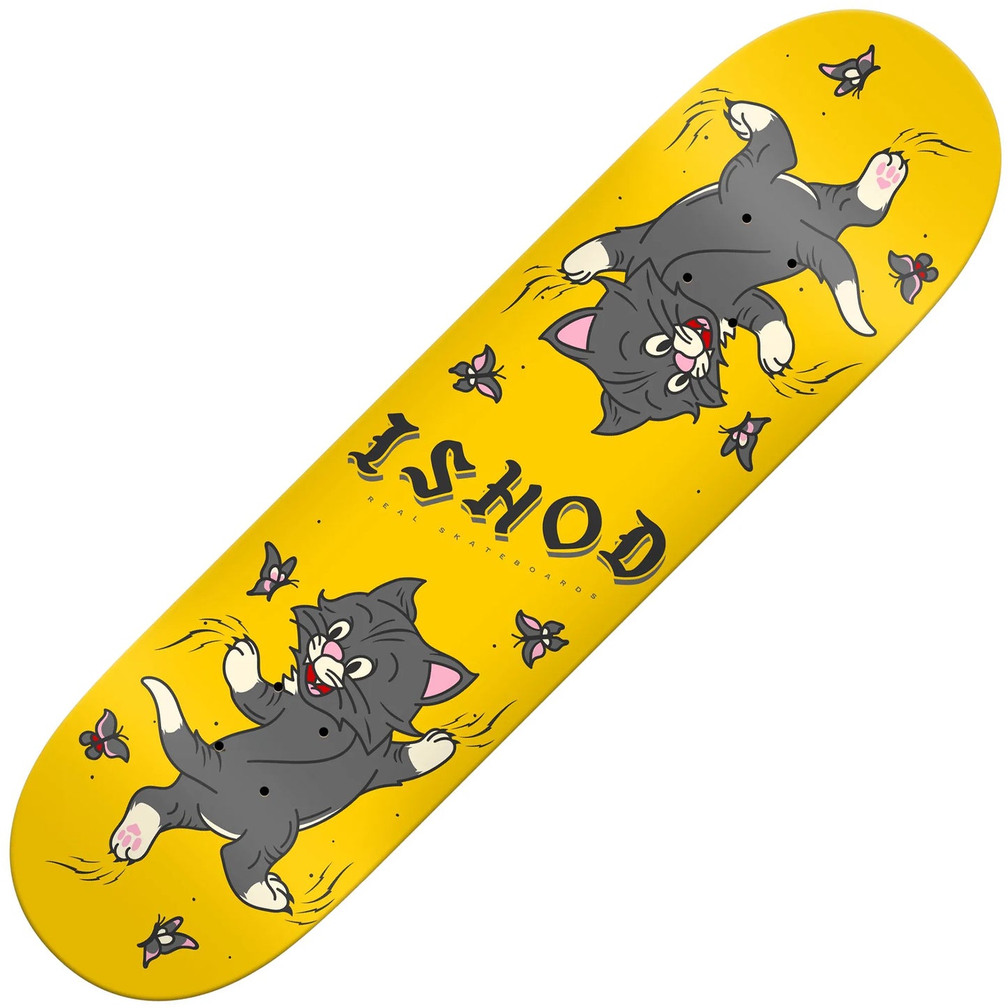 Real Ishod Kitten Scratch Twin Tail Deck (8.0"), yellow — available at TIKI ROOM