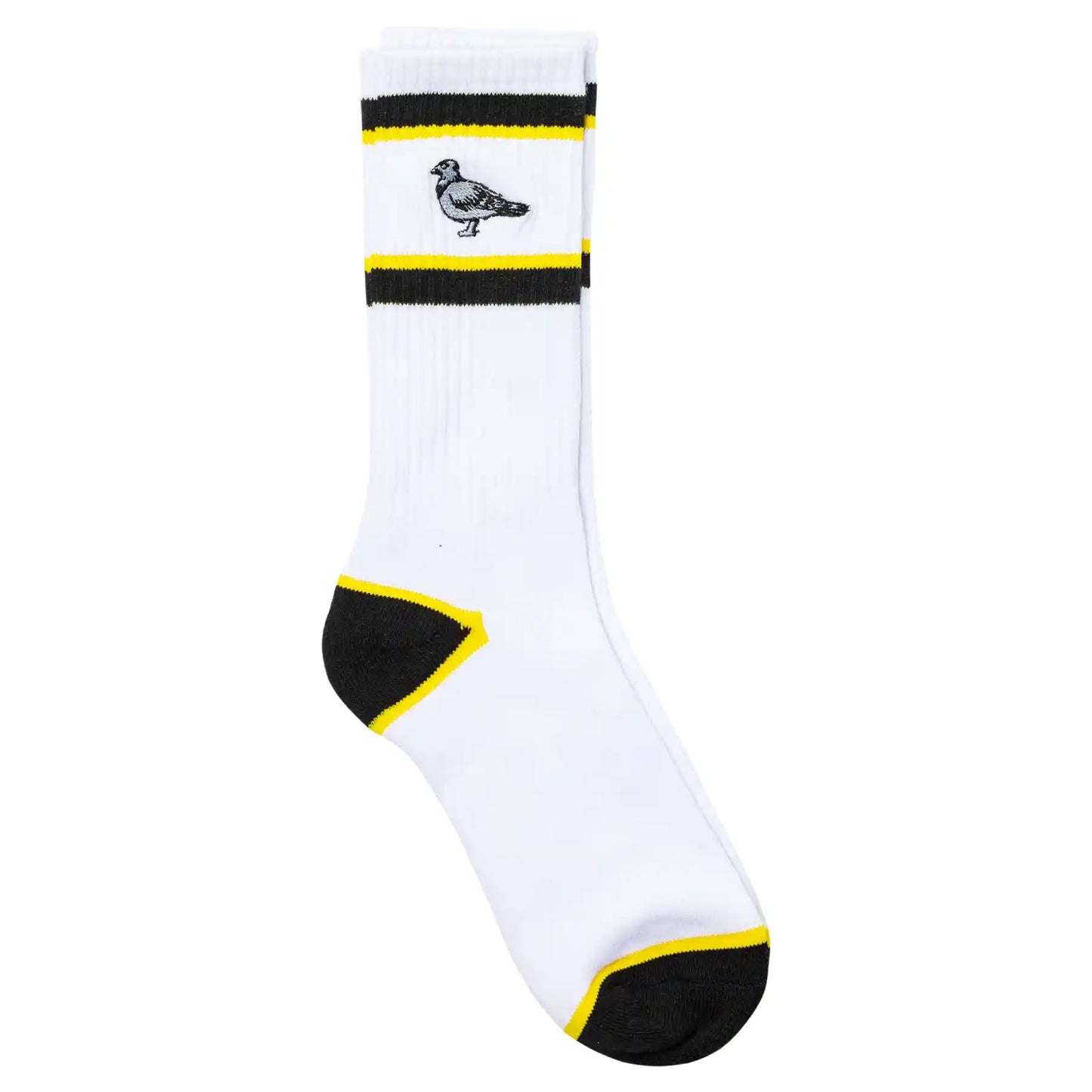 Anti Hero Basic Pigeon Embroidered Sock, white/black/yellow