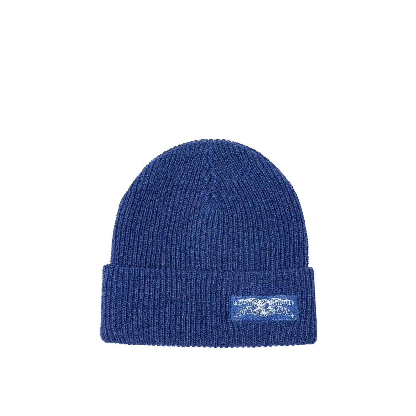 Anti Hero Stock Eagle Label Cuff Beanie, blue/white
