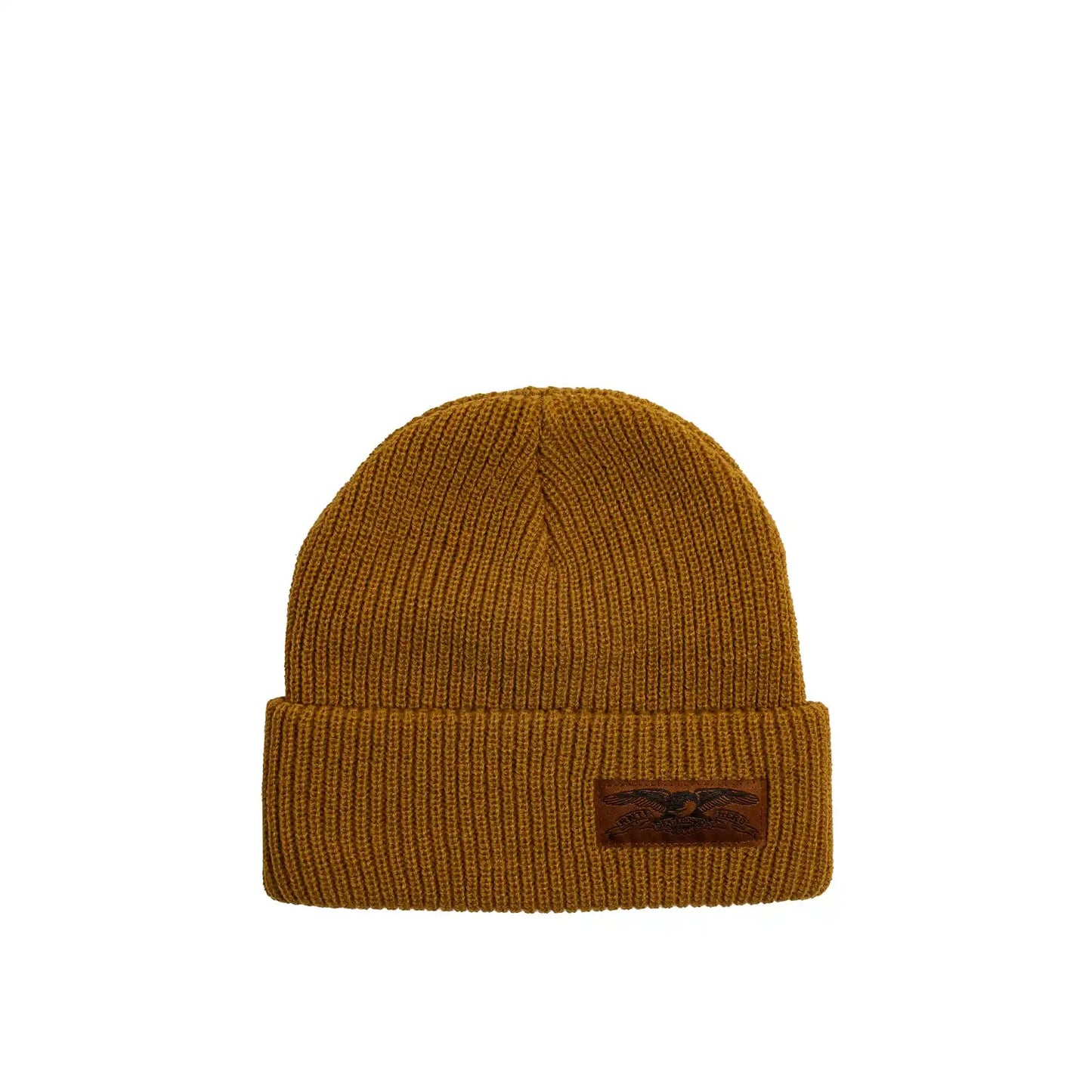 Anti Hero Stock Eagle Label Cuff Beanie, lt brown/black