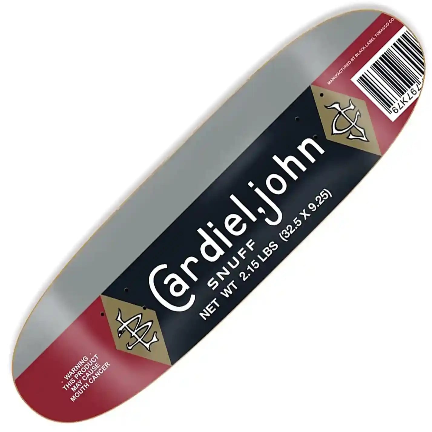 Black Label Cardiel Snuff Reissue Deck (9.25”), silver stripe