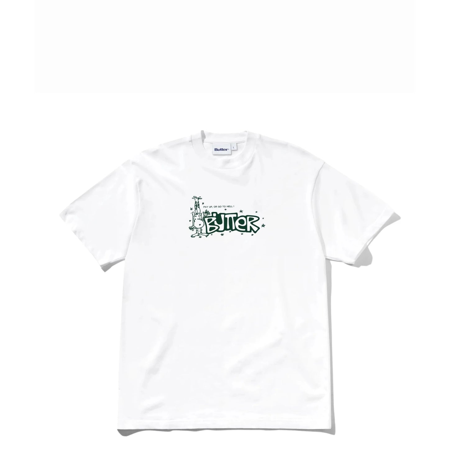 Butter Goods Pay Up Tee, white - Tiki Room Skateboards - 1