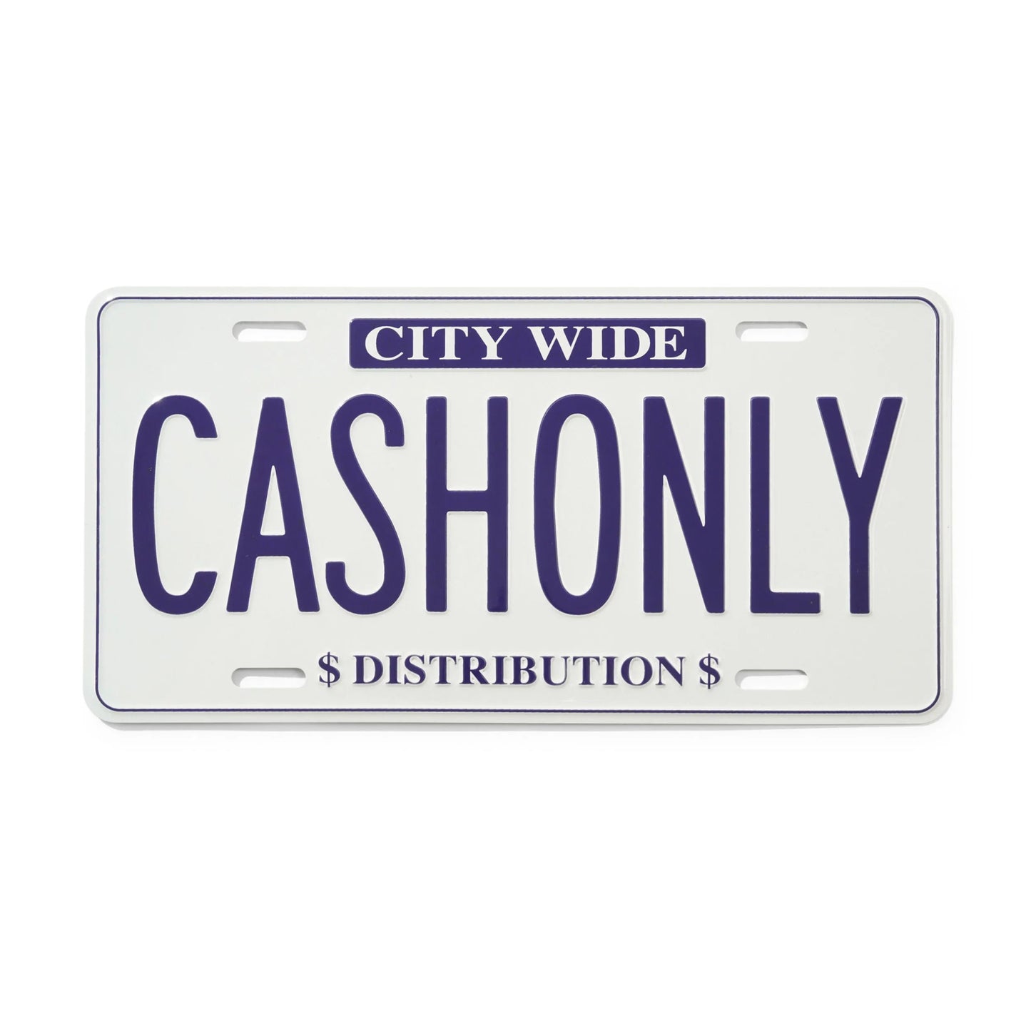 Cash Only License Plate, white - Tiki Room Skateboards - 1