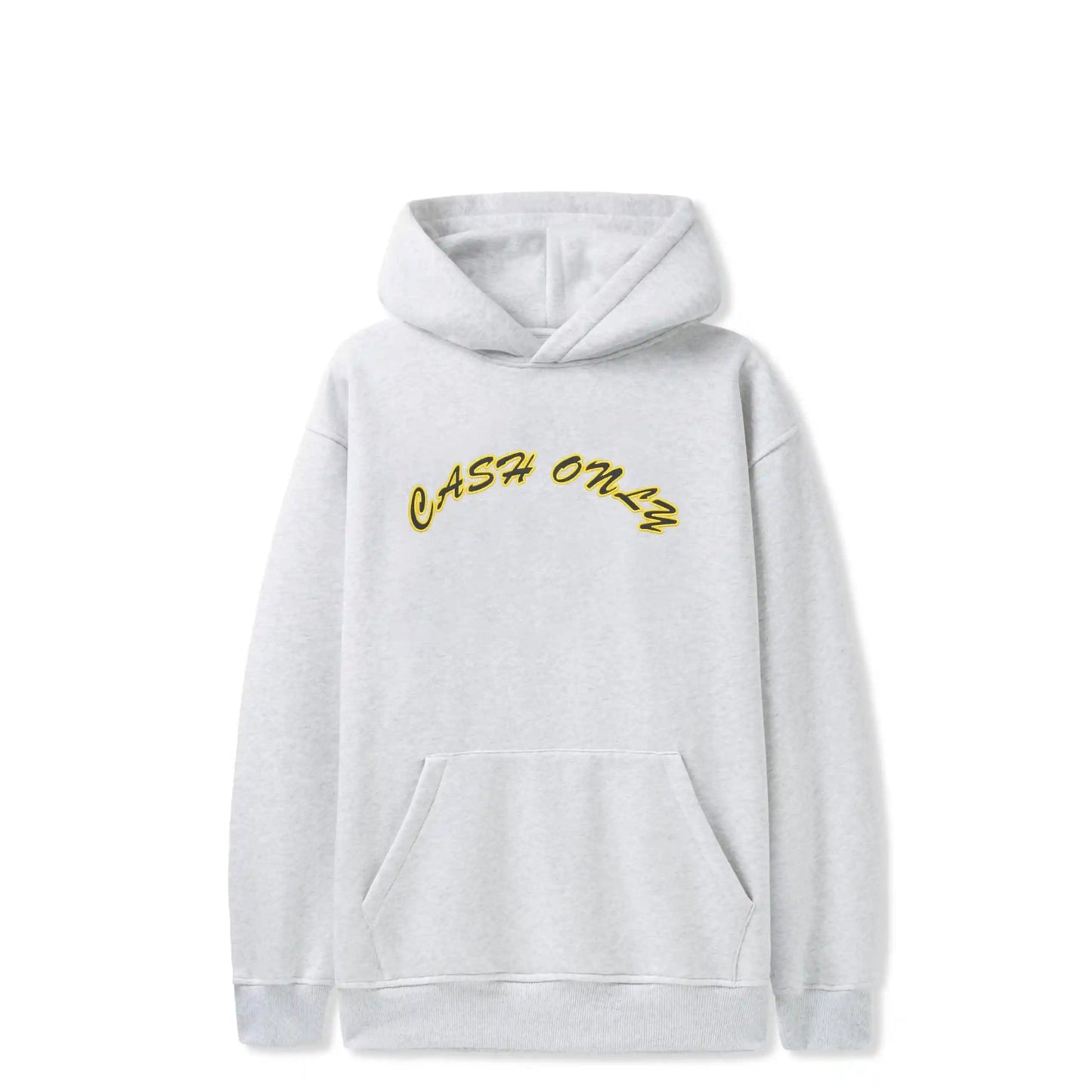 Cash Only Nylon Applique Logo Pullover Hood, ash