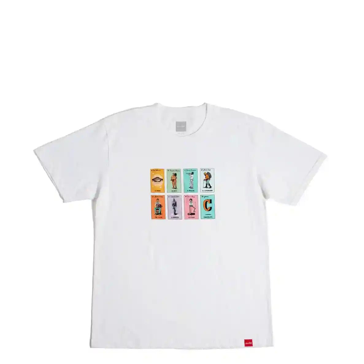 Chocolate Loteria Card Spread Tee, white