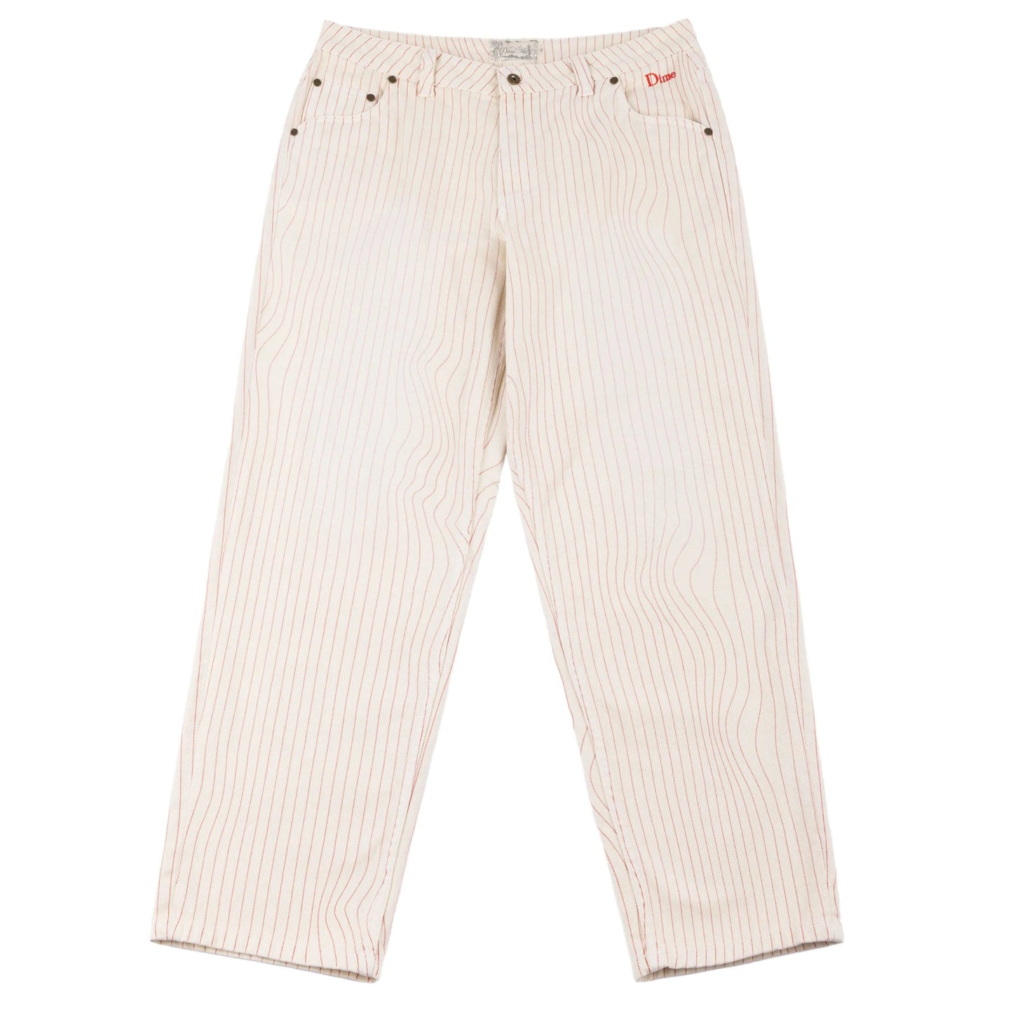Dime Classic Relaxed Denim Pants, warm white (striped) - Tiki Room Skateboards - 6