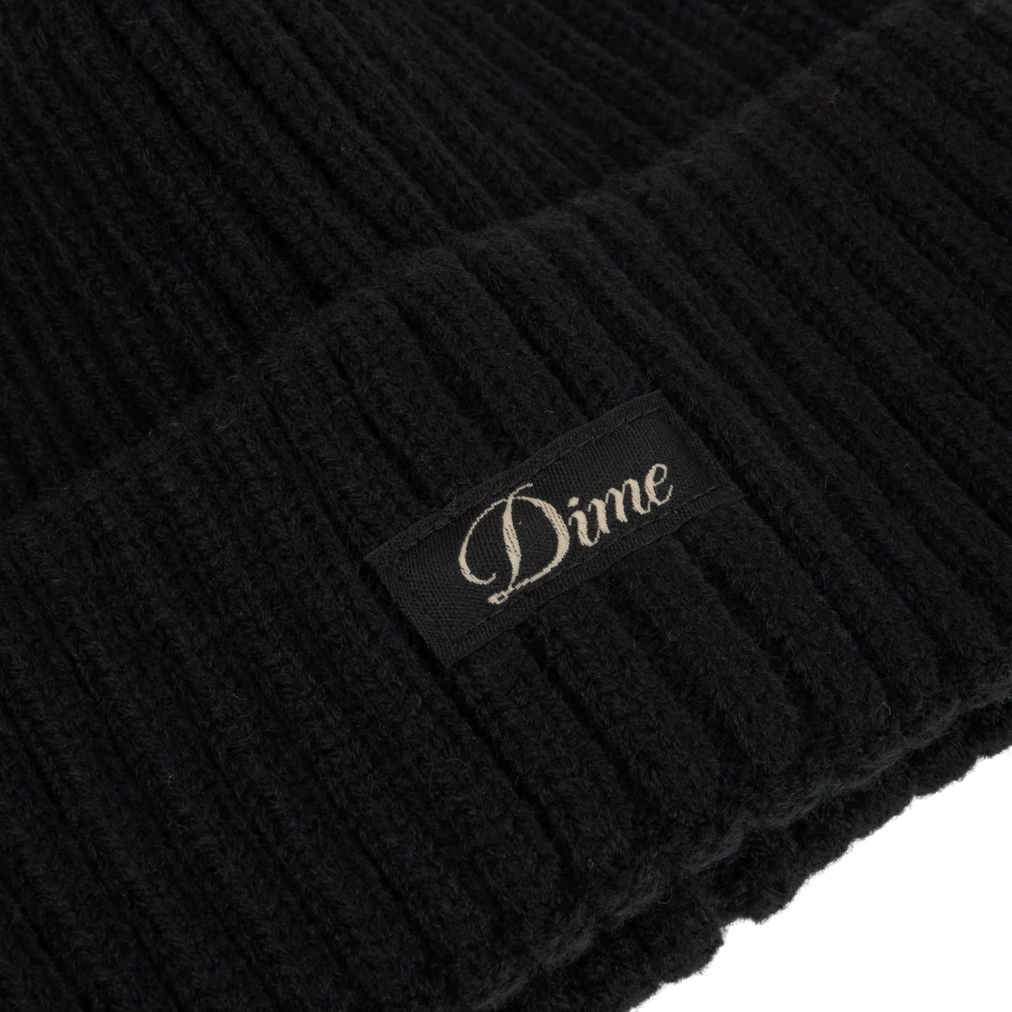 Dime Cursive Rib Beanie, black - Tiki Room Skateboards - 2