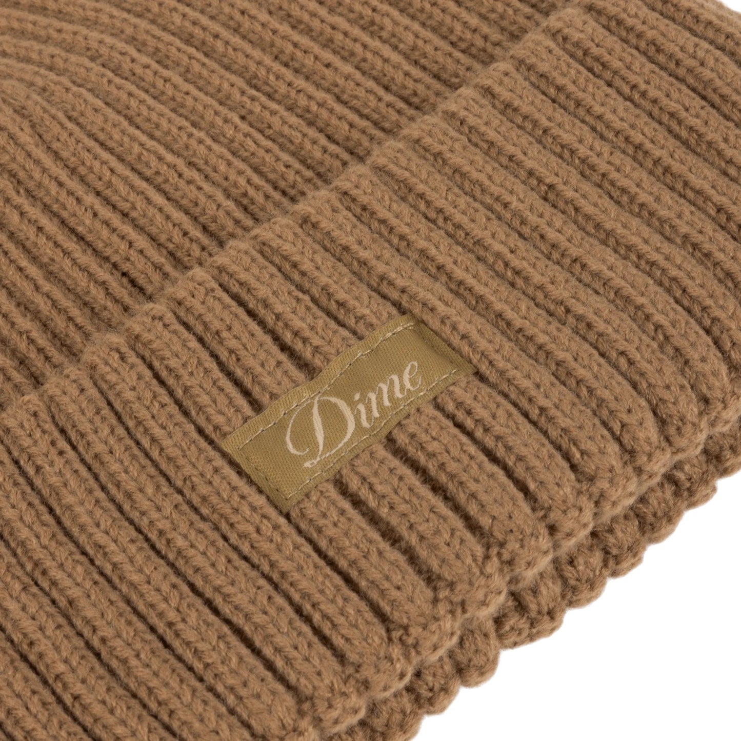 Dime Cursive Rib Beanie, coffee - Tiki Room Skateboards - 2
