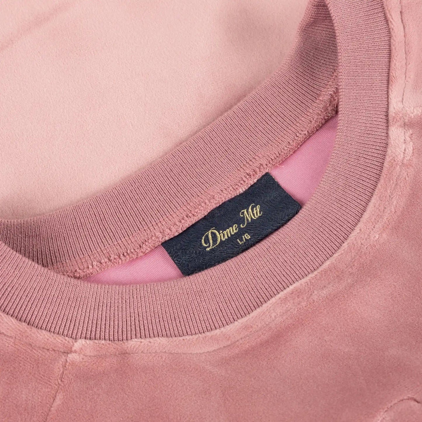 Dime Cursive Velvet Crewneck, dusty pink - Tiki Room Skateboards - 6