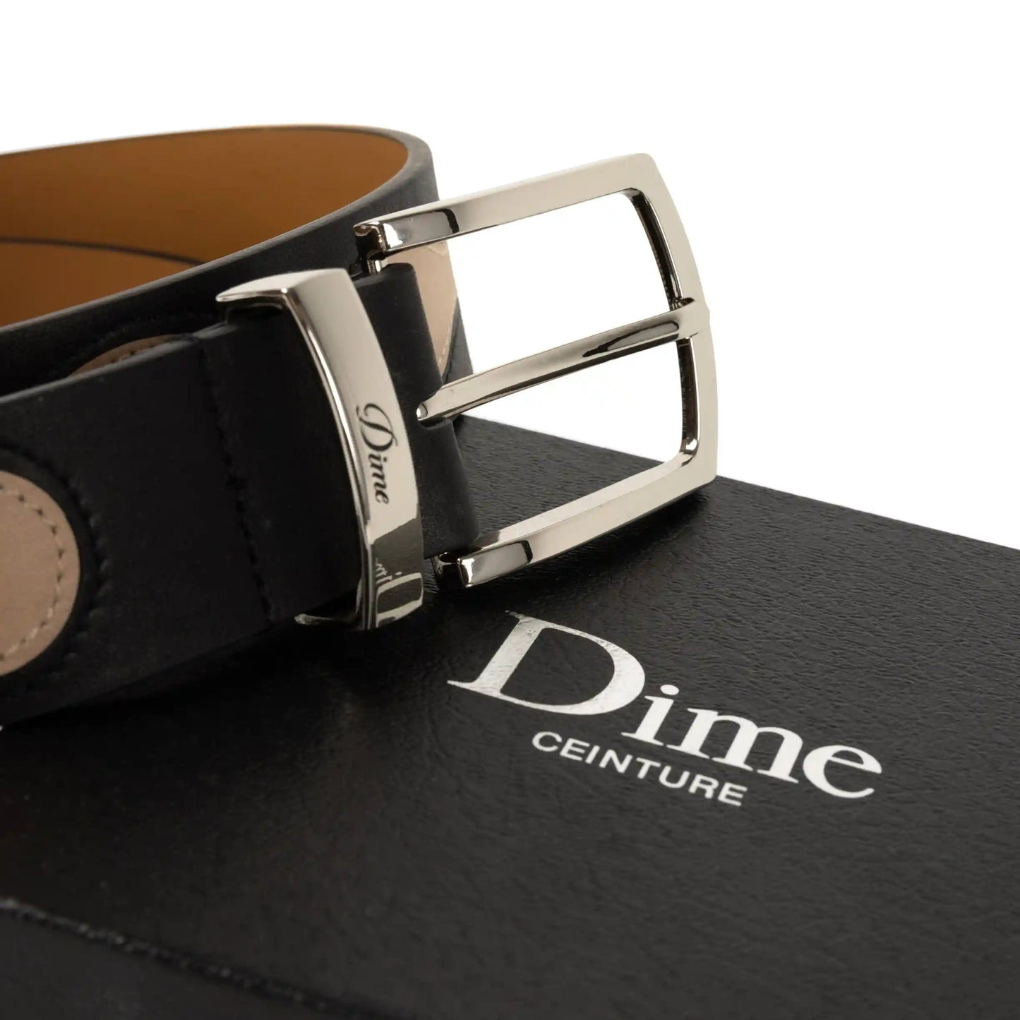 Dime Premium Leather Belt, black - Tiki Room Skateboards - 2