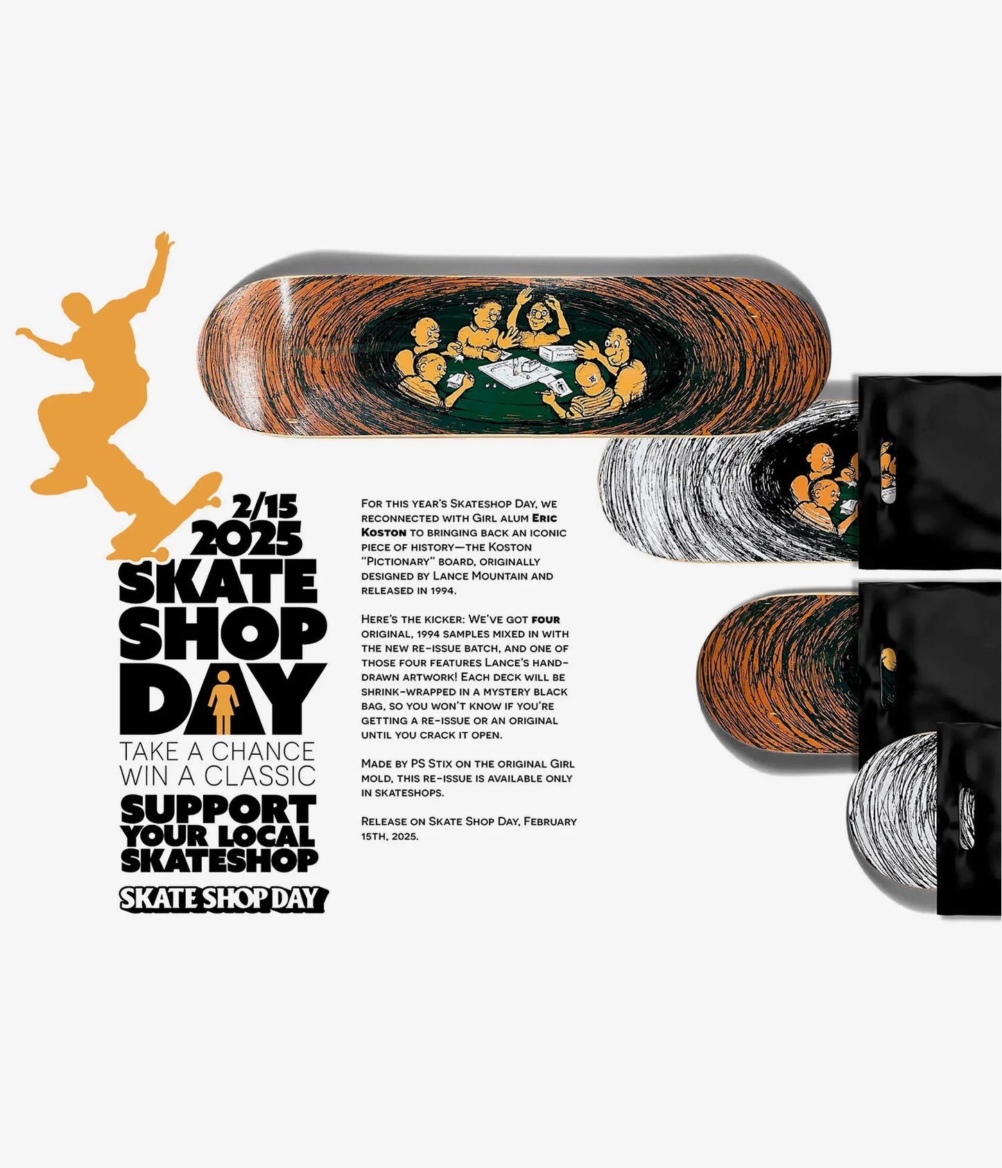 Girl Koston Pictionary Reissue Deck (7.5") - Tiki Room Skateboards - 2