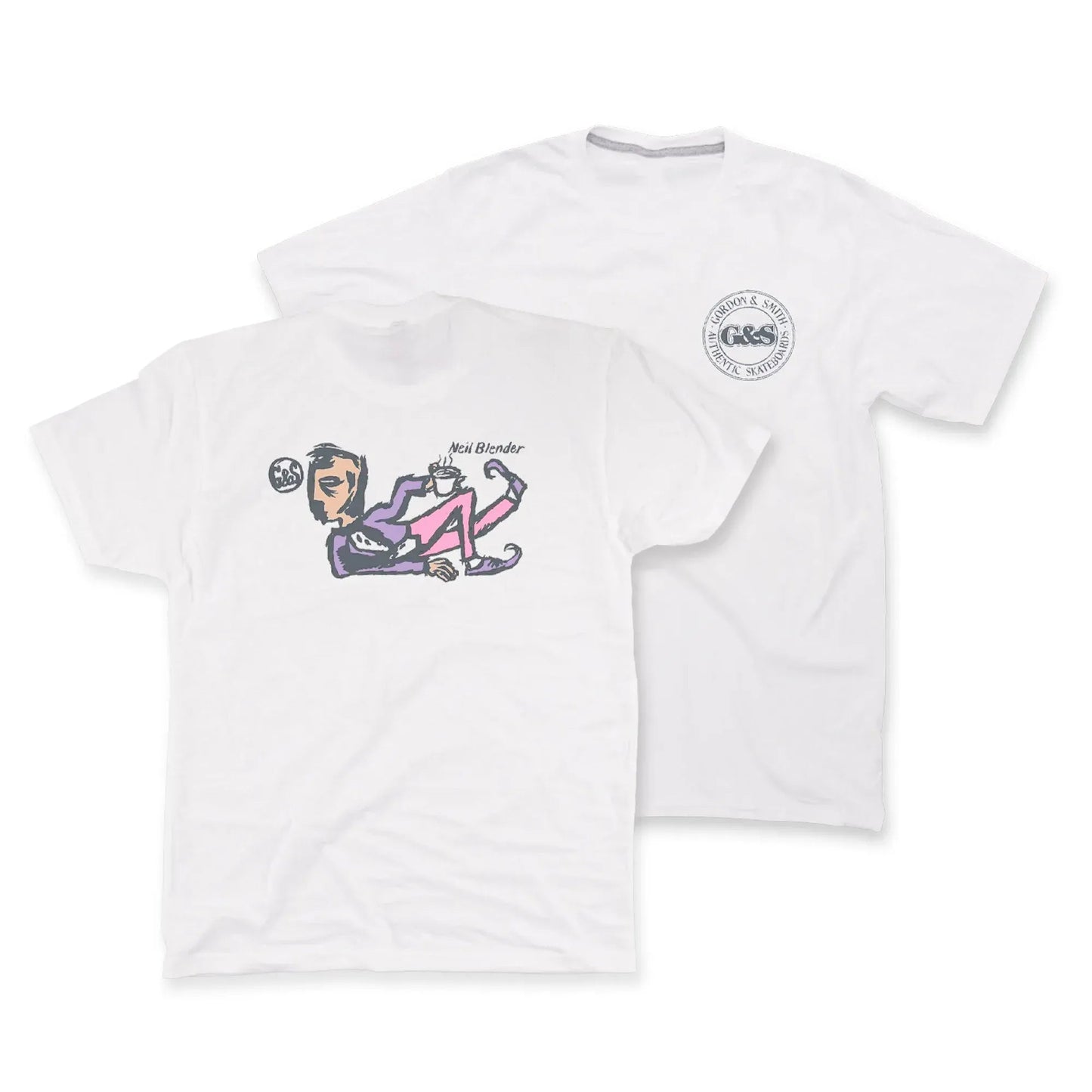 G&S Coffee Break Tee, white - Tiki Room Skateboards - 1