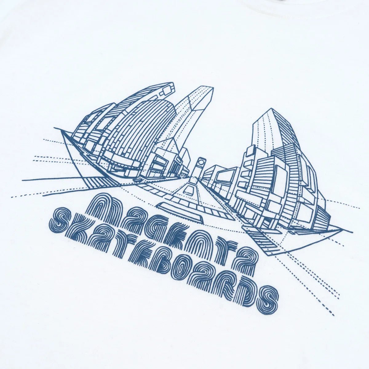 Magenta 3D Tee, white - Tiki Room Skateboards - 2