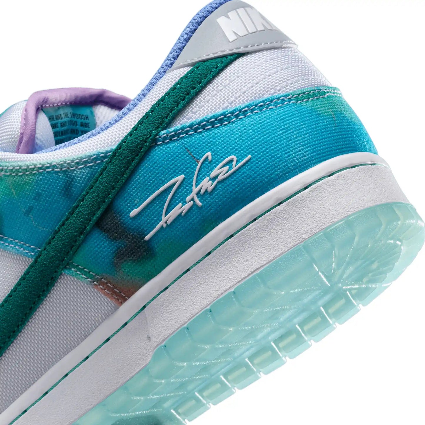 Nike SB Dunk Low OG Futura, bleached aqua/geode teal - white - Tiki Room Skateboards - 14