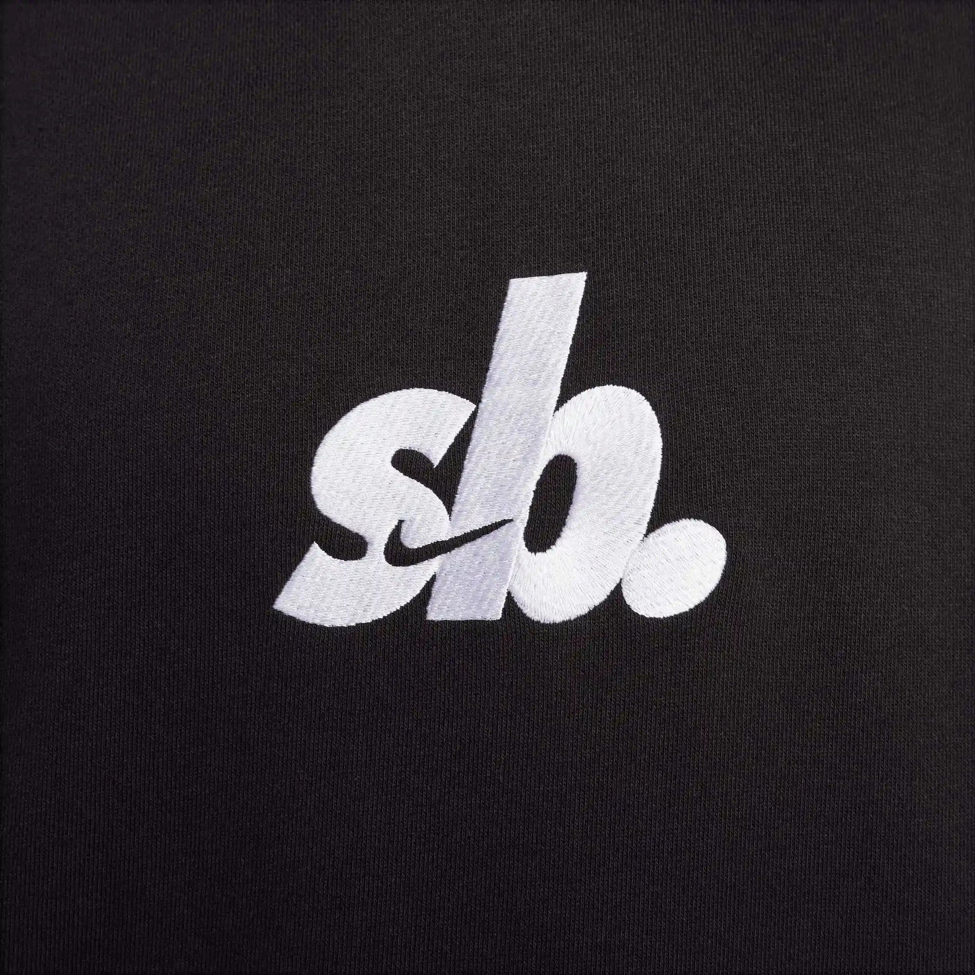 Nike SB Fleece Pullover Skate Hoodie, black/white - Tiki Room Skateboards - 2