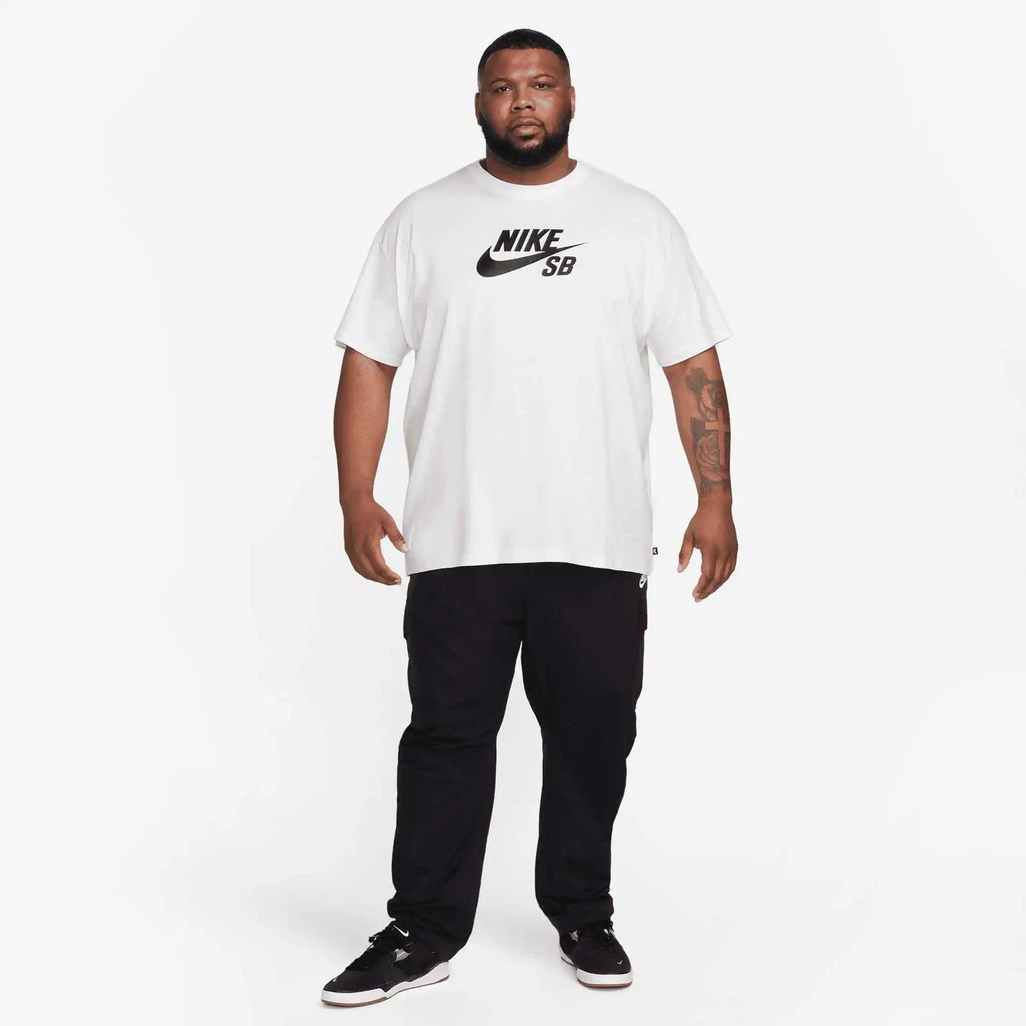 Nike SB Logo Skate Tee, white/black - Tiki Room Skateboards - 7