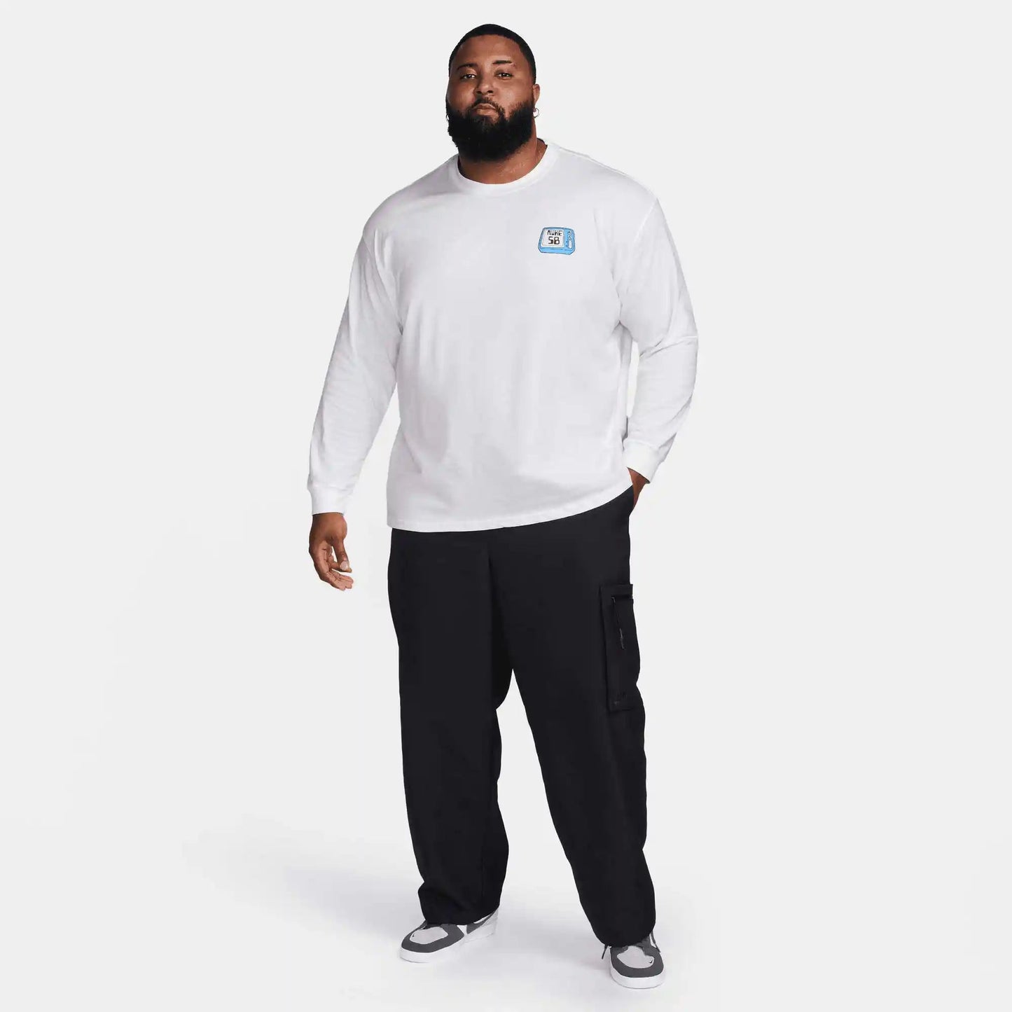 Nike SB Long-Sleeve Max90 Skate T-Shirt, white - Tiki Room Skateboards - 13