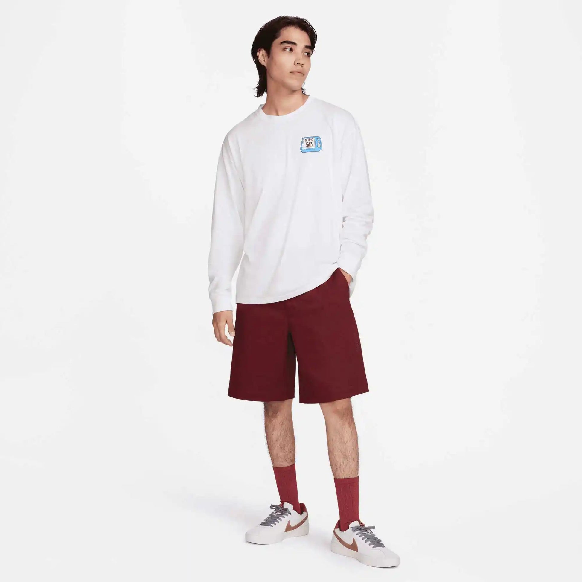 Nike SB Long-Sleeve Max90 Skate T-Shirt, white - Tiki Room Skateboards - 7