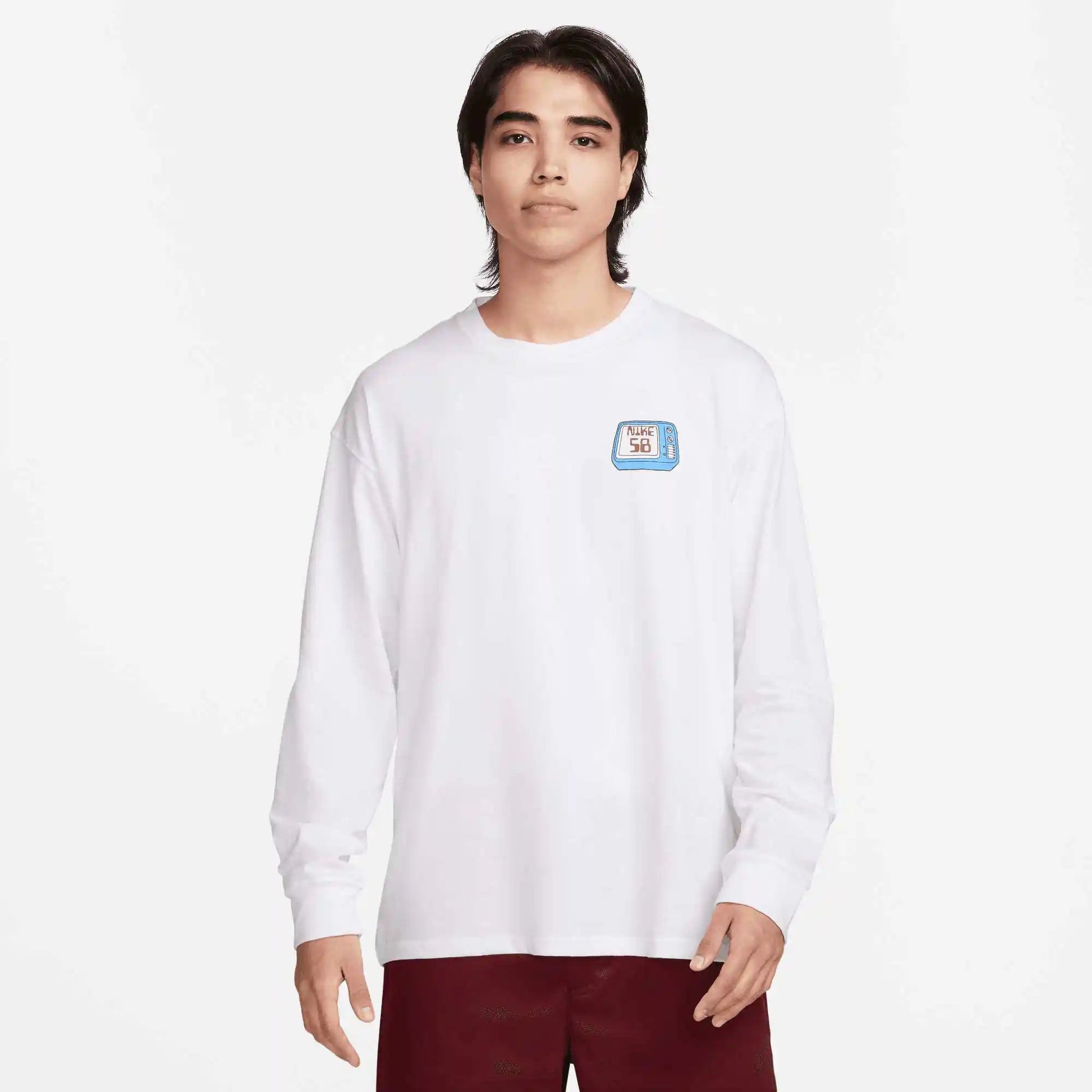 Nike SB Long-Sleeve Max90 Skate T-Shirt, white - Tiki Room Skateboards - 2