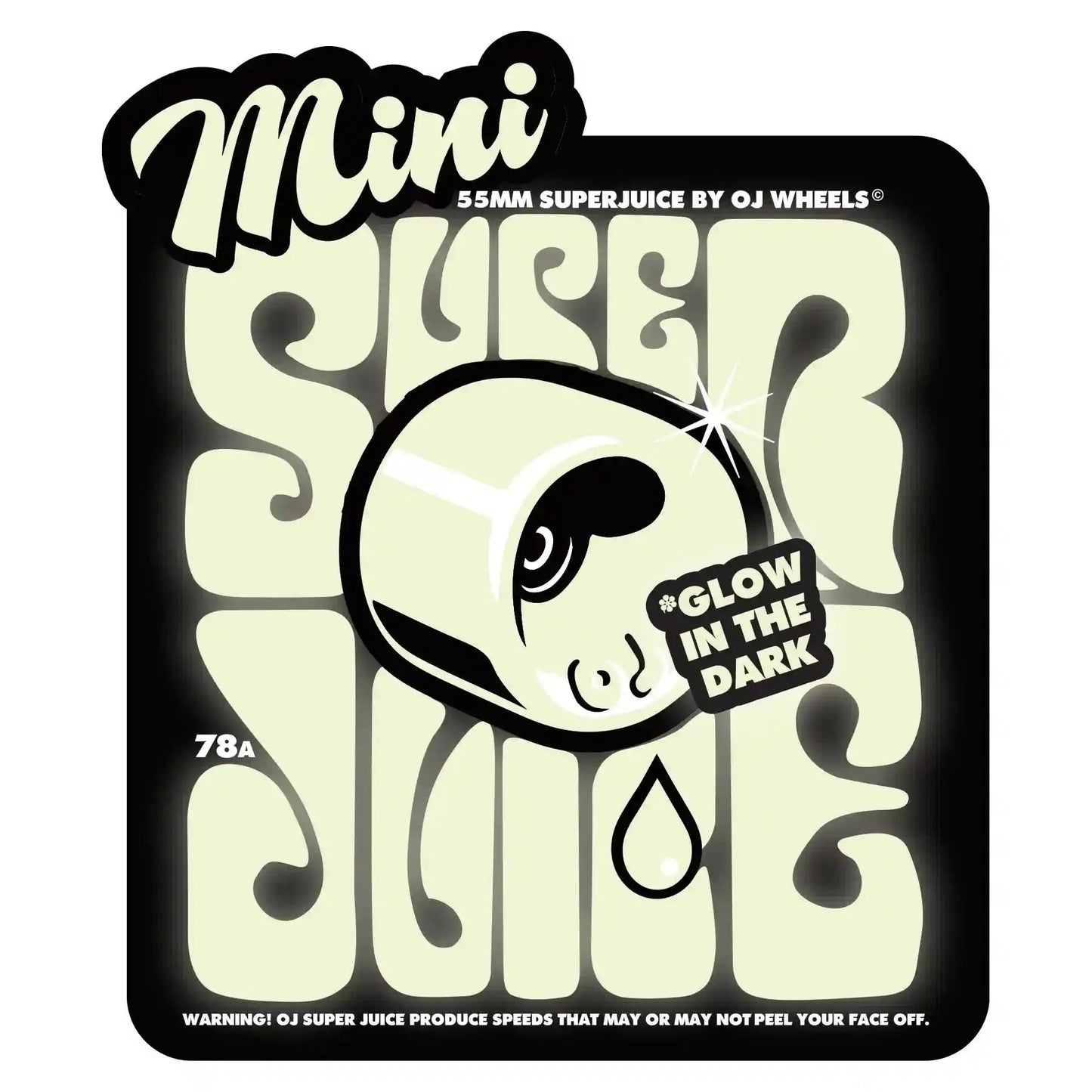 OJ's Mini Super Juice Wheels Glow-in-the-dark 78A (55mm) - Tiki Room Skateboards - 4