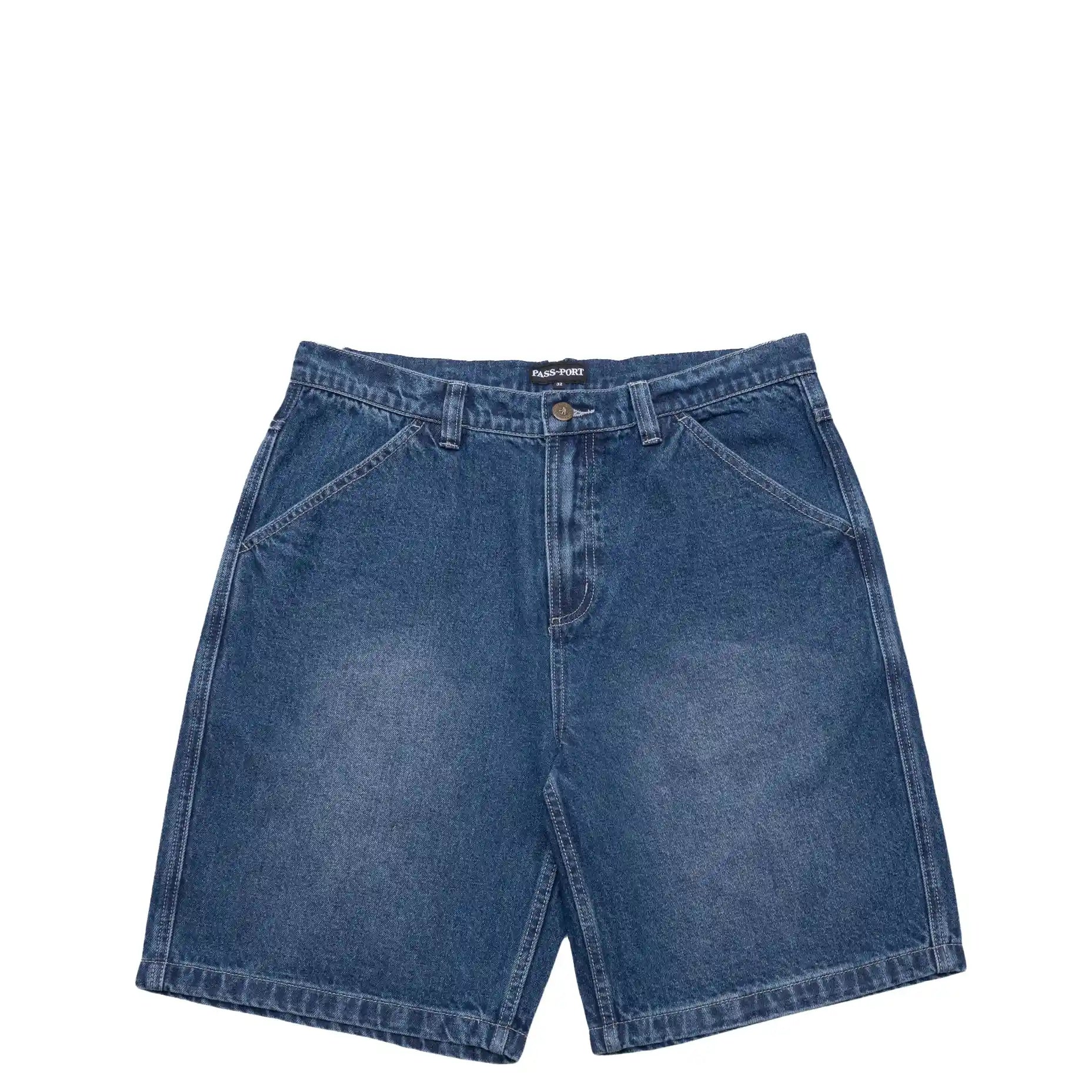 Passport Workers Club Jean Short, faded wash dark indigo - Tiki