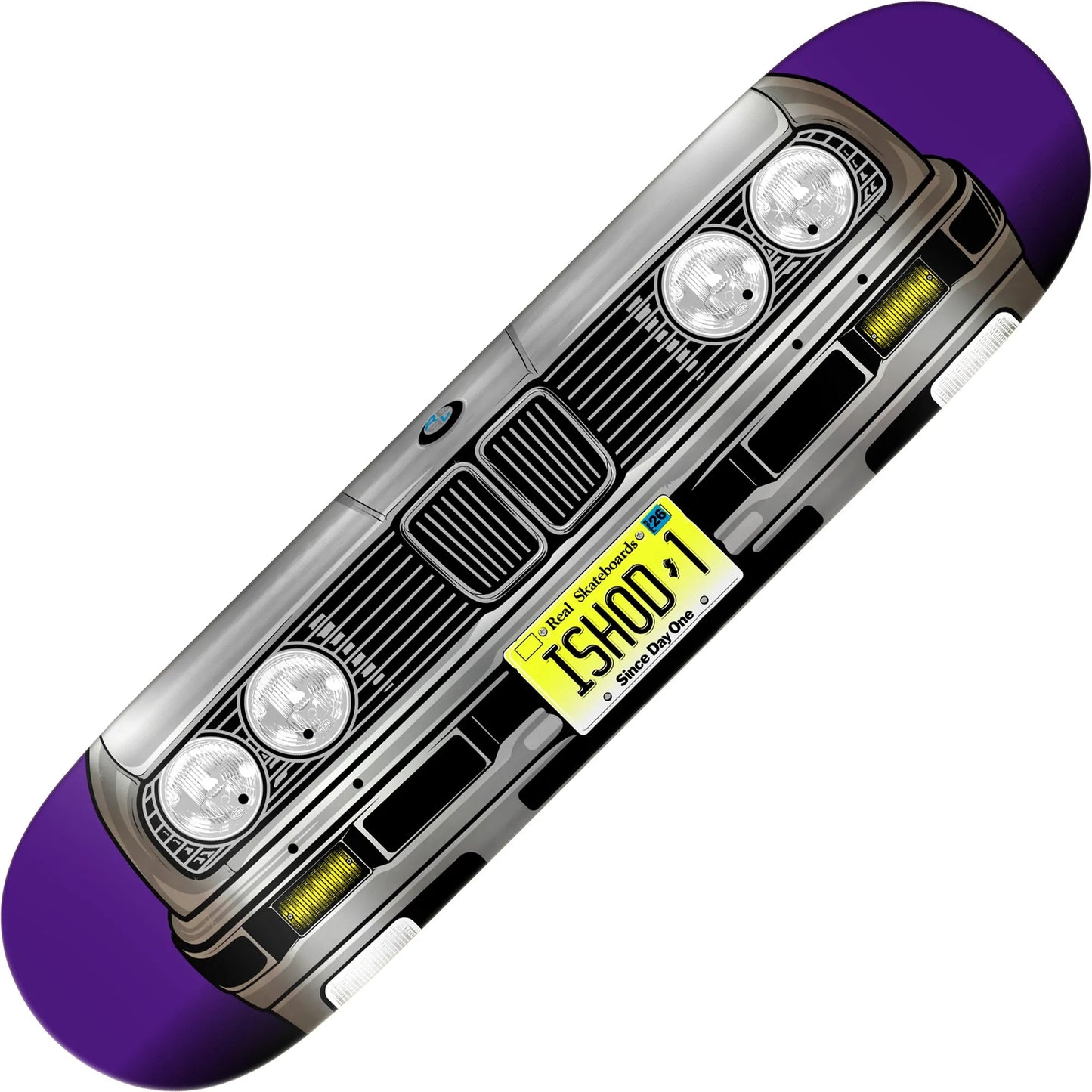 Real Ishod Grille Ltd. Gold Foil Twin Tail Deck (8.5"), silver foil - Tiki Room Skateboards - 1