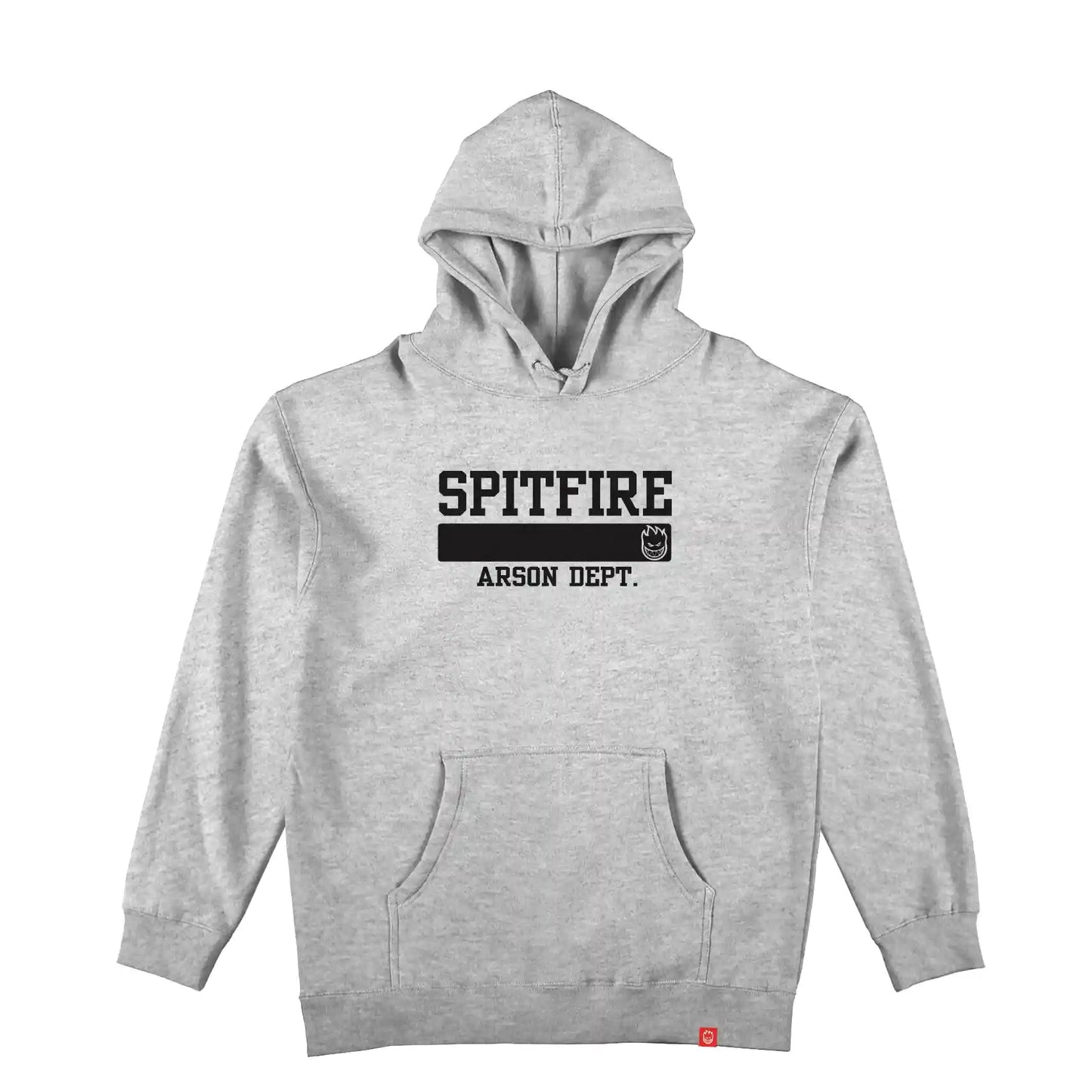 Spitfire Arson Dept. Hood, grey heather w/ black print