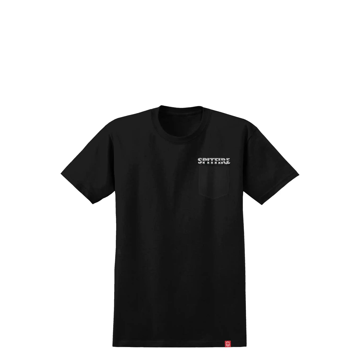 Spitfire Burnout Pocket Tee, black w/ multi color print - Tiki Room Skateboards - 2