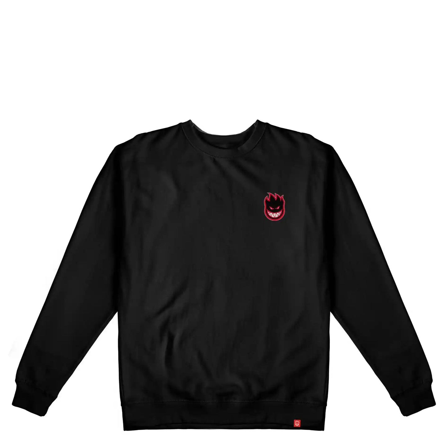 Spitfire Lil Bighead Fill Heavyweight Embroidered Crewneck, black