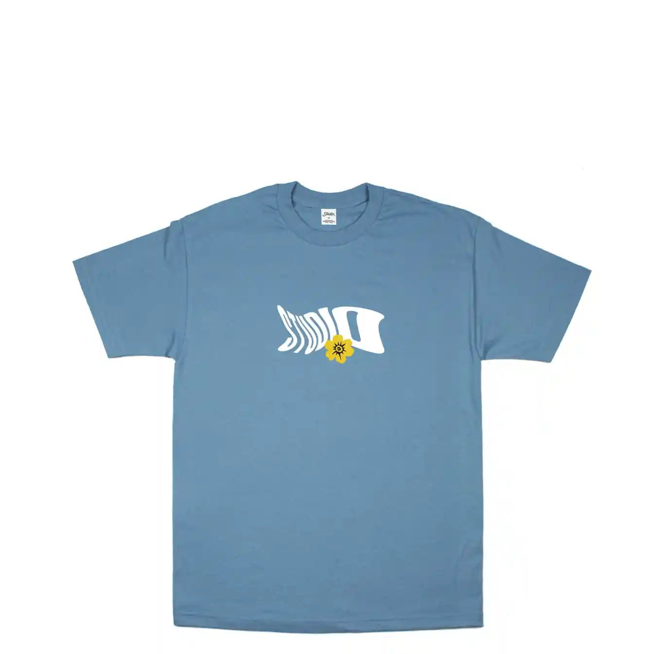 Studio Floral Warp Tee, stone blue