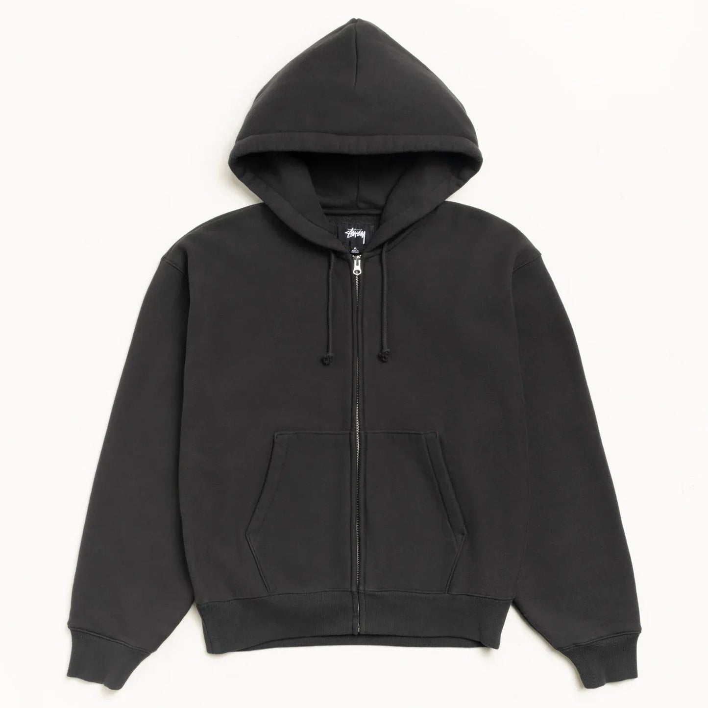 Stussy Basic Diamond Zip Hood, black - Tiki Room Skateboards - 2
