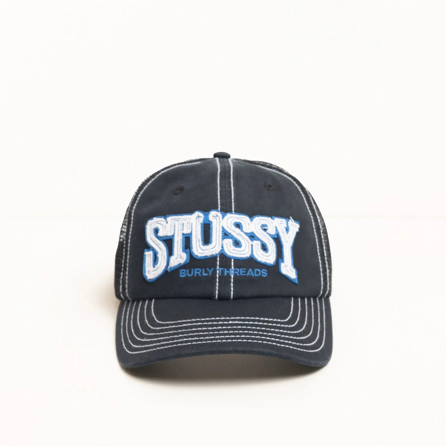 Stussy Burly Threads Trucker Cap, black - Tiki Room Skateboards - 3