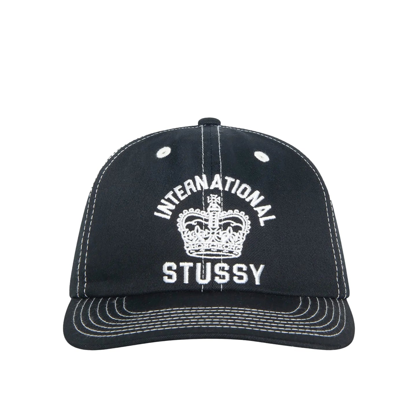 Stussy Mid Depth Int. Crown Strapback Cap, black - Tiki Room Skateboards - 3