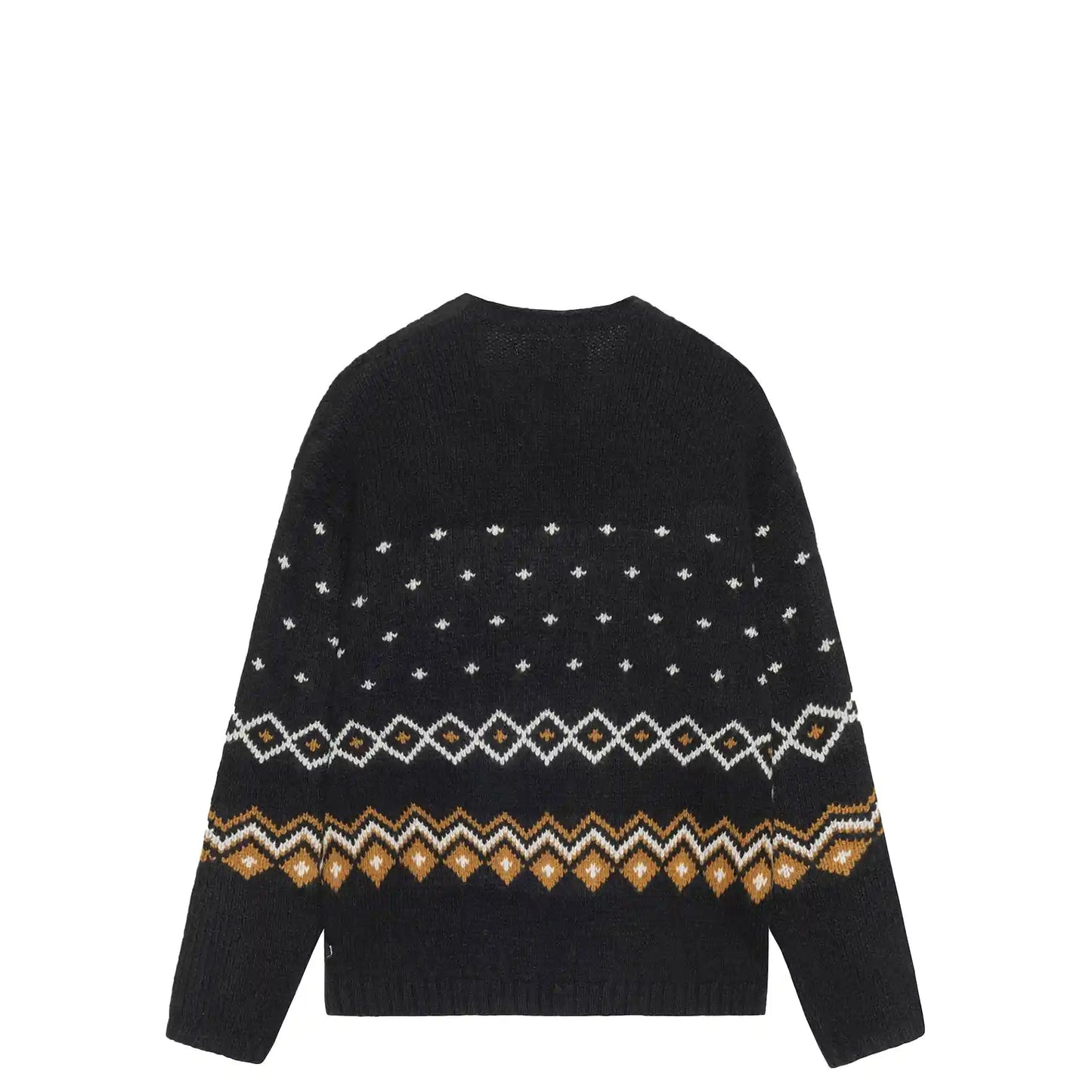 Stussy Roll V Neck Fairisle Sweater, charcoal - Tiki Room Skateboards - 7