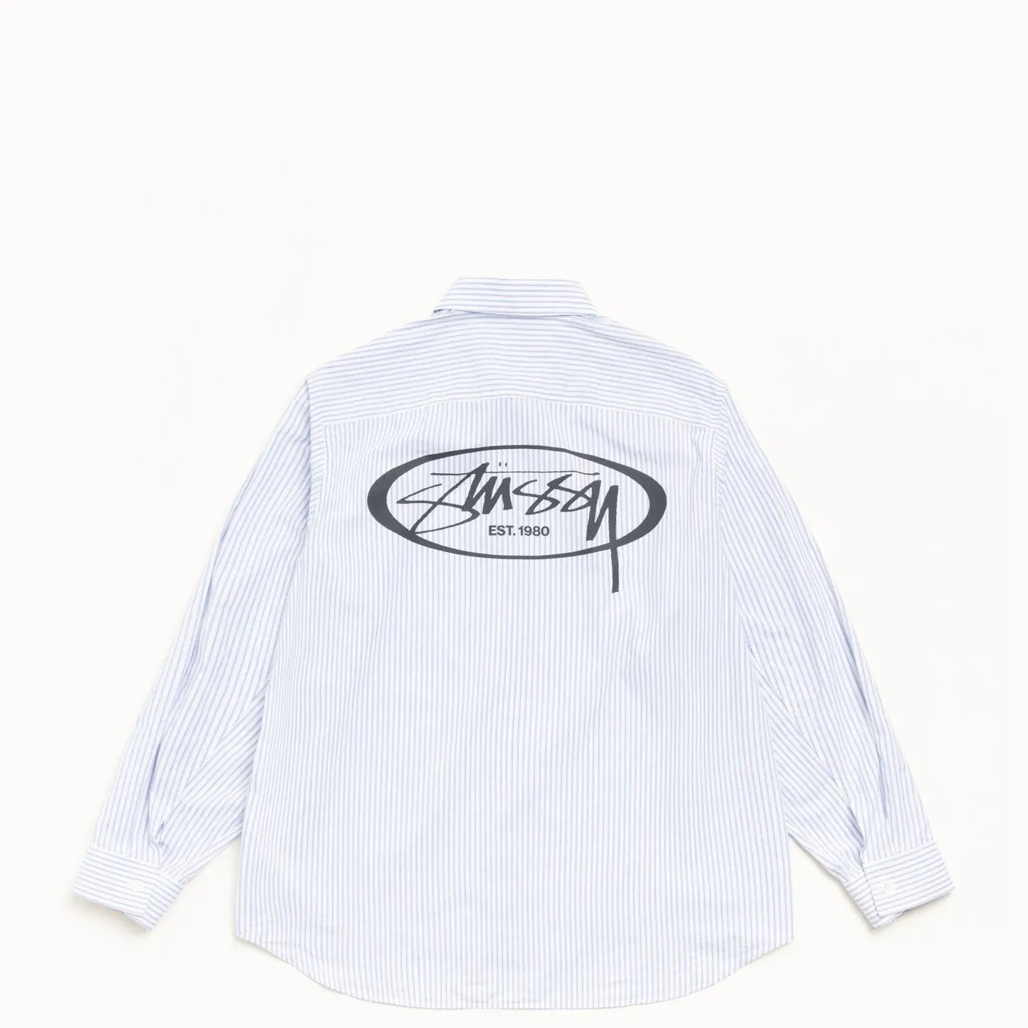 Stussy Standard Longsleeve Logo Shirt, blue stripe - Tiki Room Skateboards - 2