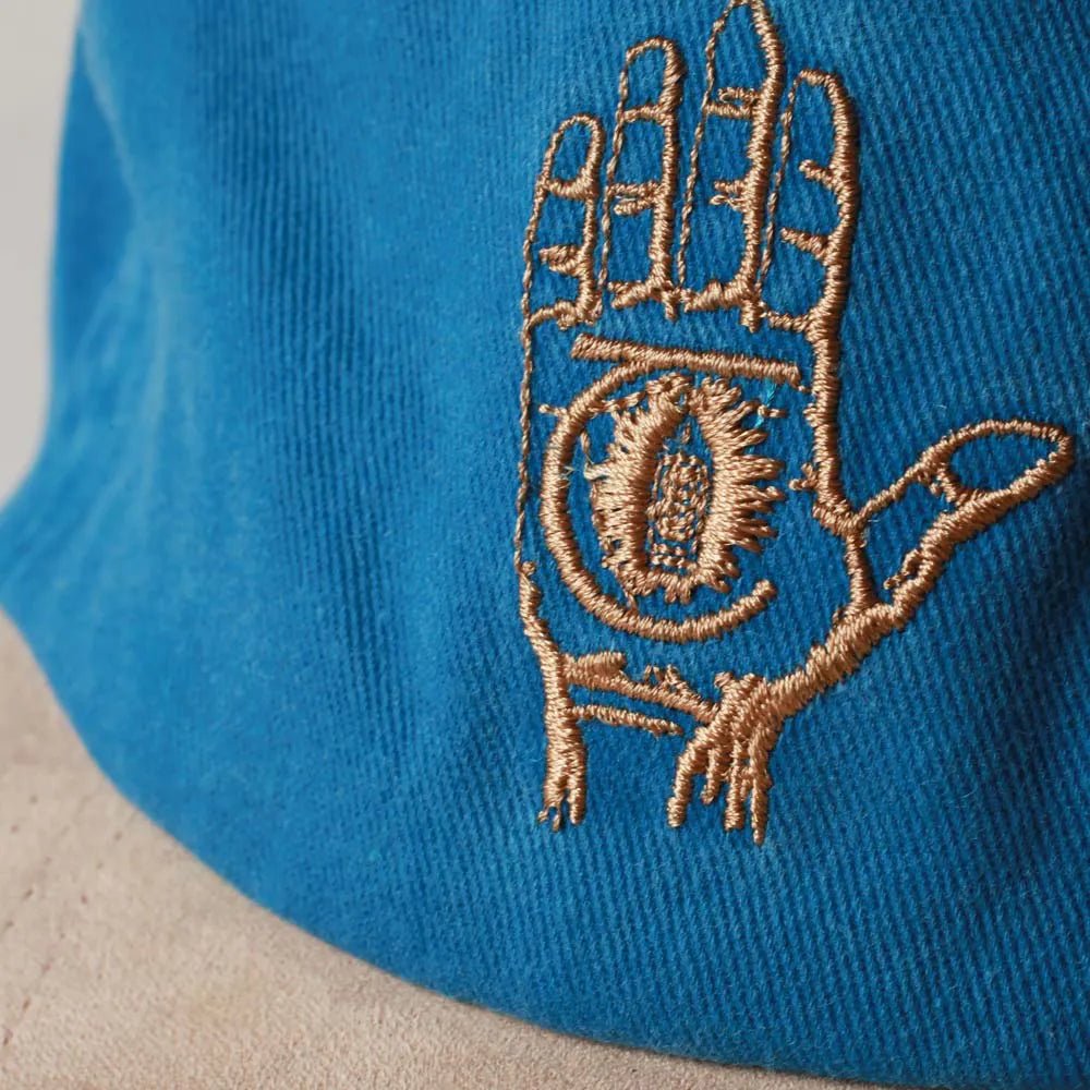 Theories Hand Of Theories Suede Strapback Hat, denim blue brown - Tiki Room Skateboards - 5
