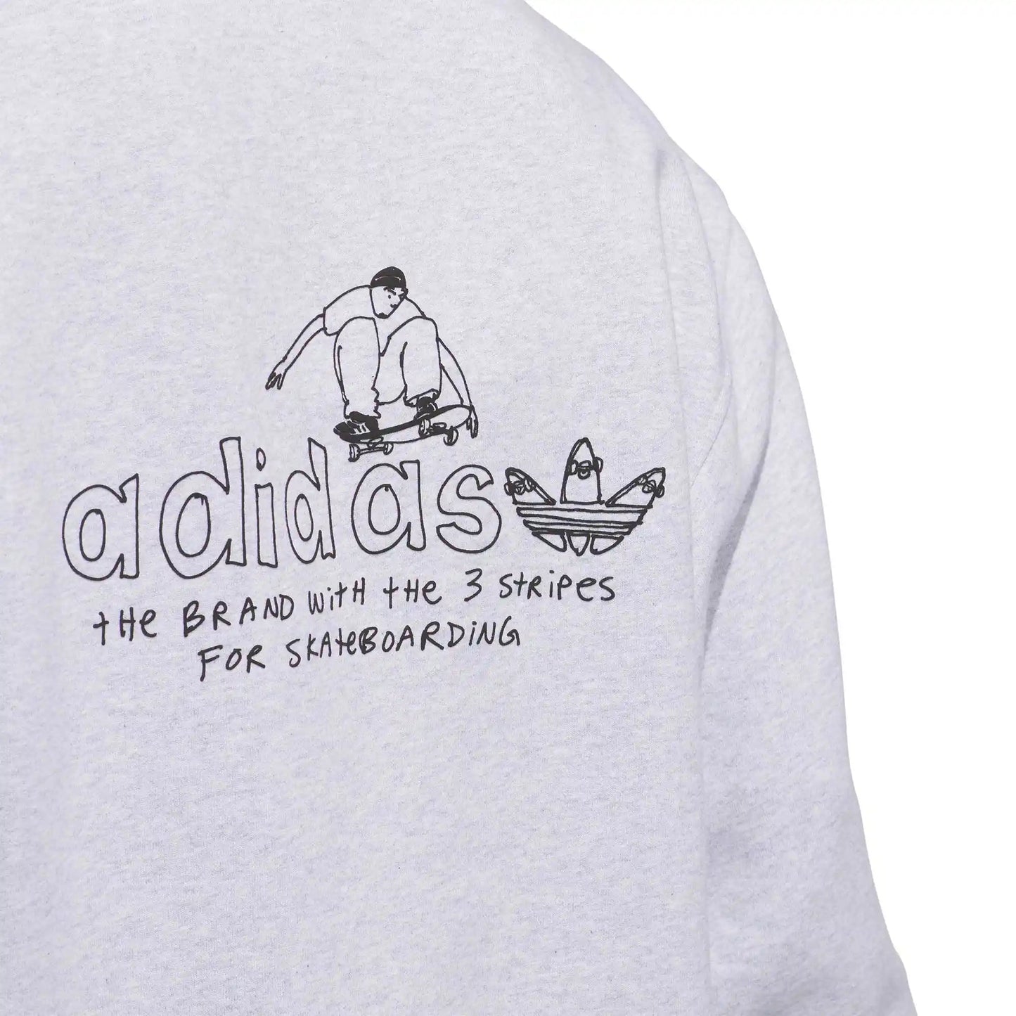 Adidas Henry Jones Hoodie, light grey heather/black - Tiki Room Skateboards - 6