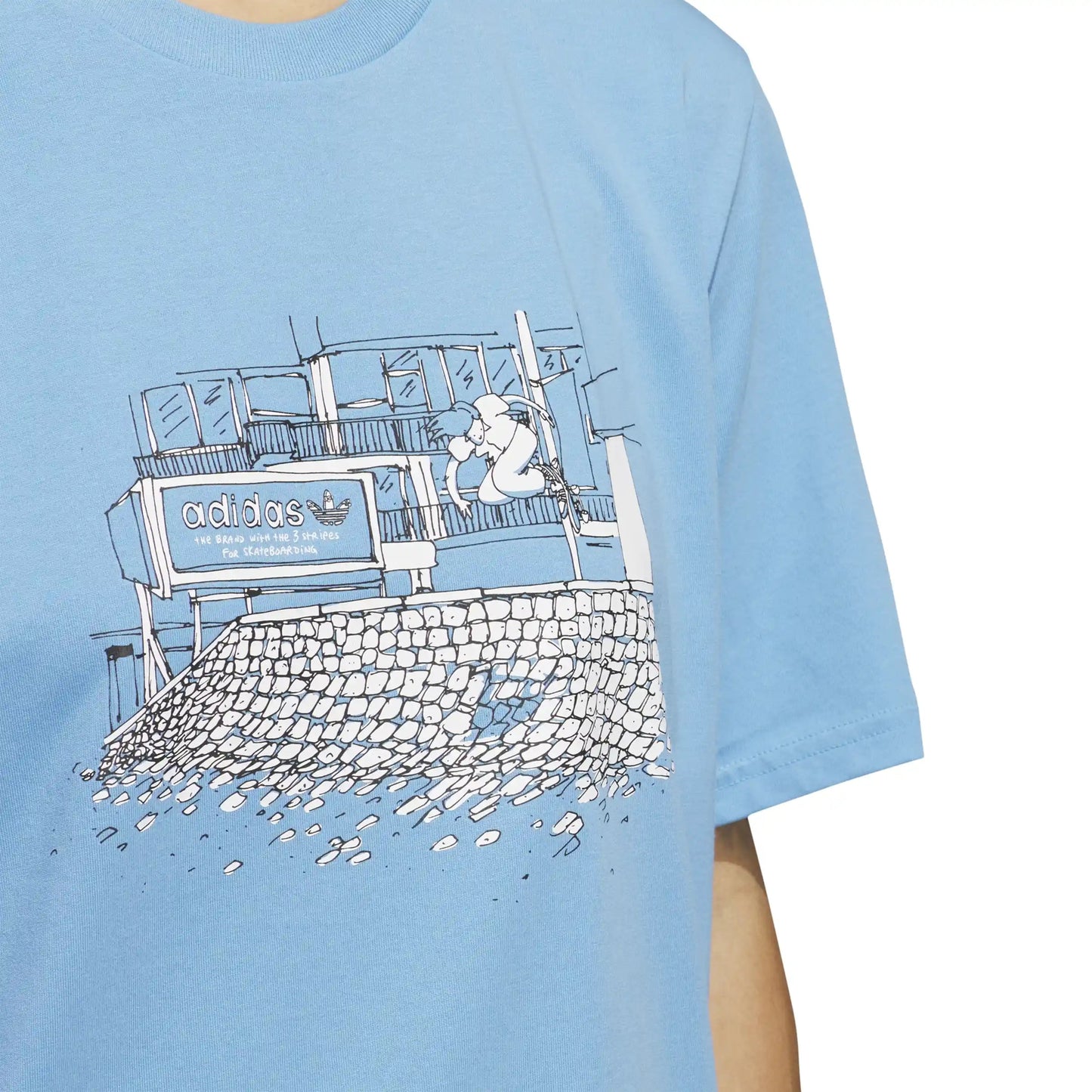 Adidas Henry Jones Tee 2, light blue / multicolor - Tiki Room Skateboards - 3