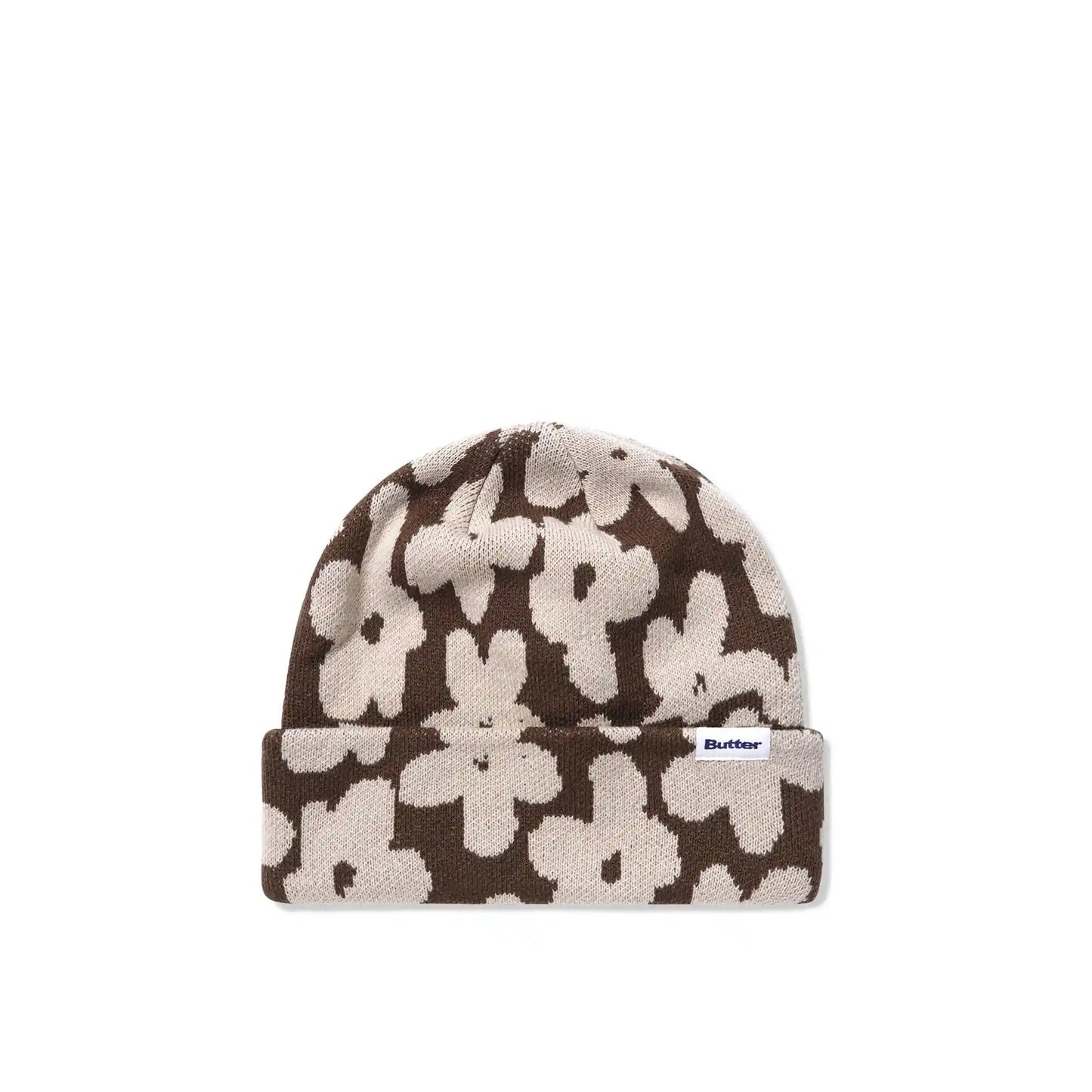 Butter Goods Floral Beanie, brown