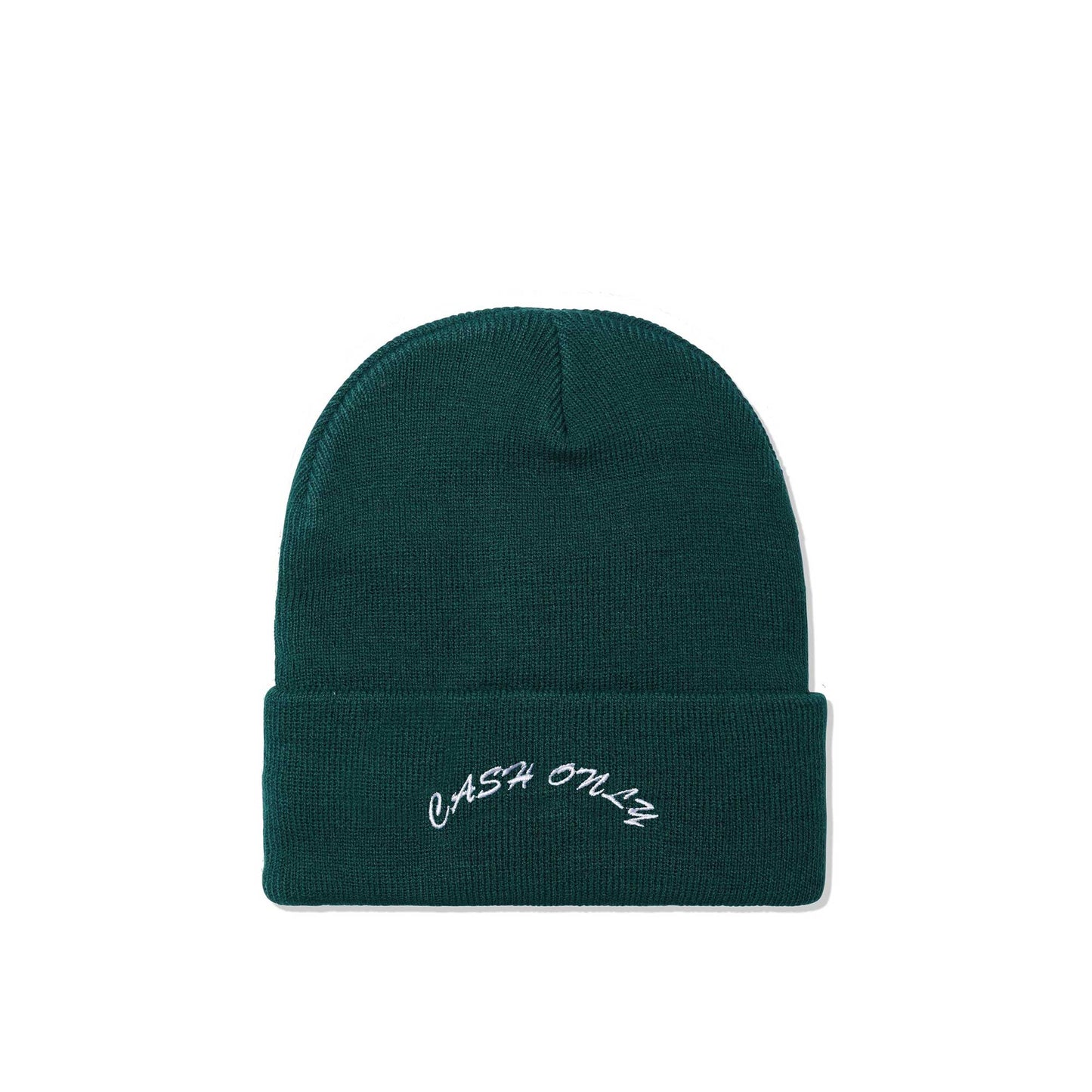 Cash Only Logo Beanie, forest green - Tiki Room Skateboards - 1