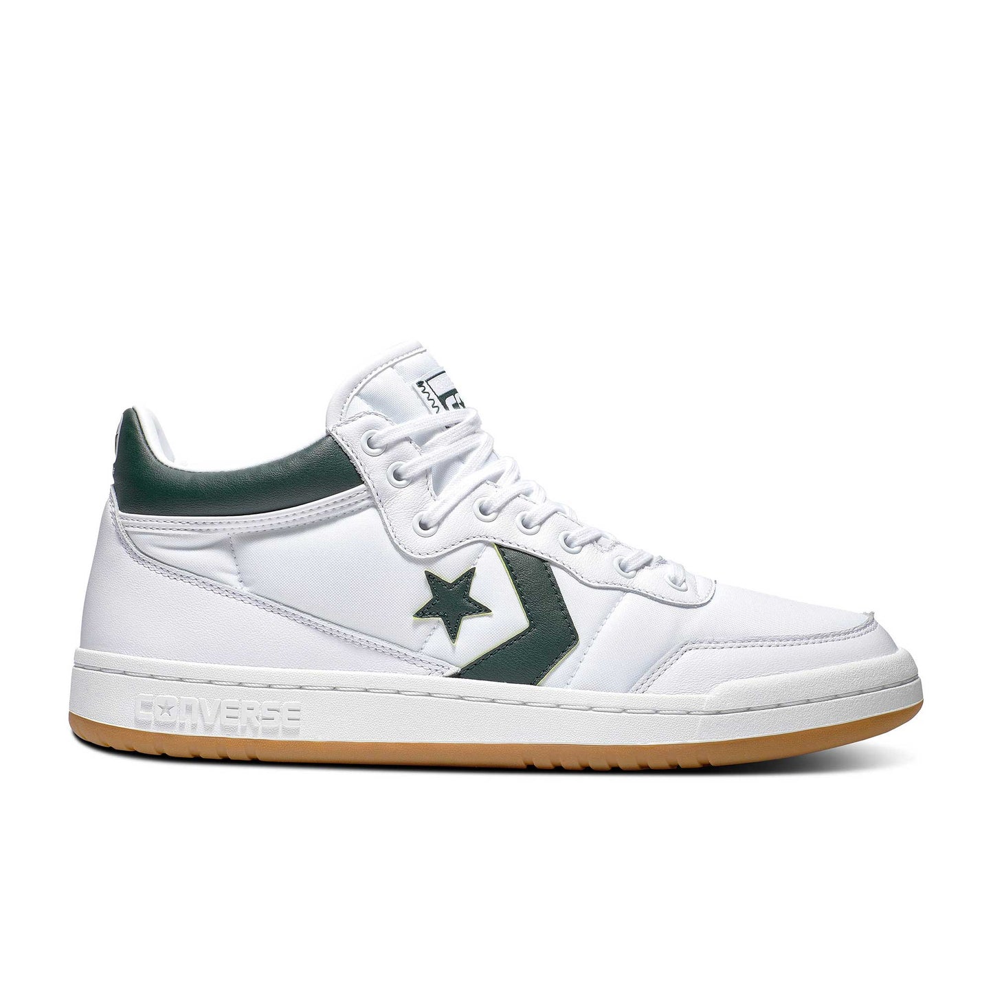 Converse Cons Fastbreak Pro Mid, white/deep emerald/gum - Tiki Room Skateboards - 1
