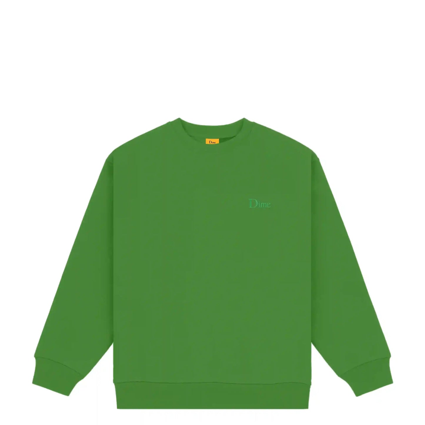 Dime Classic Small Logo Crewneck, green - Tiki Room Skateboards - 1