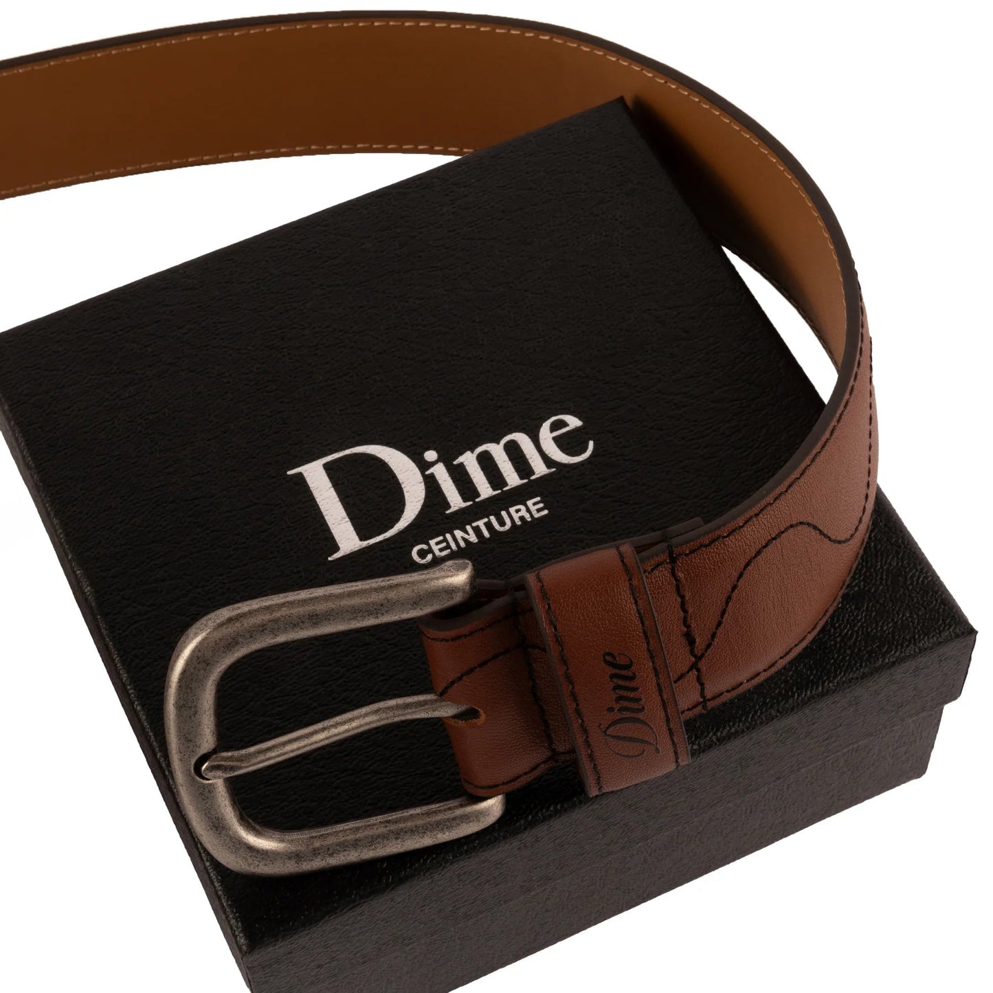 Dime Desert Leather Belt, brown - Tiki Room Skateboards - 2