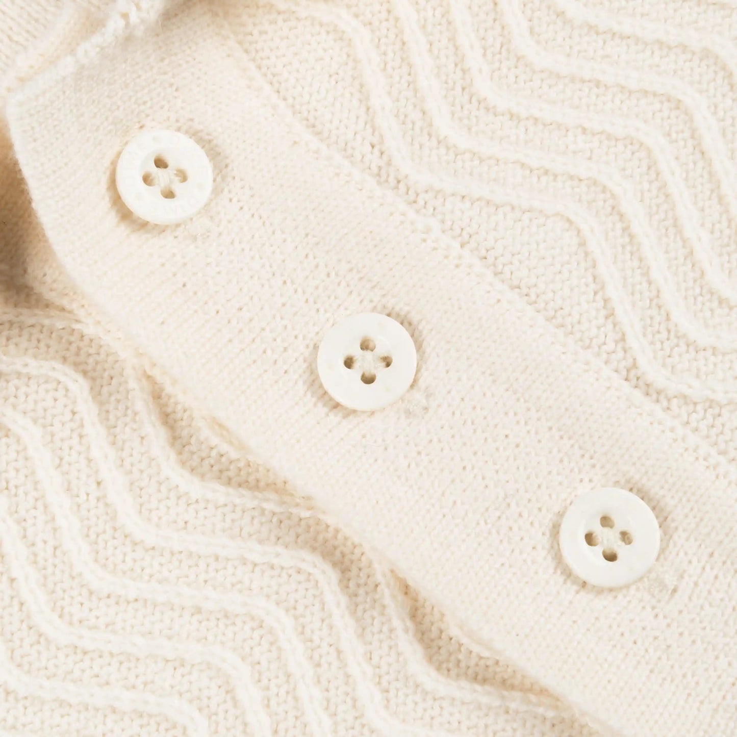 Dime Wave Cable Knit Polo, cream - Tiki Room Skateboards - 3