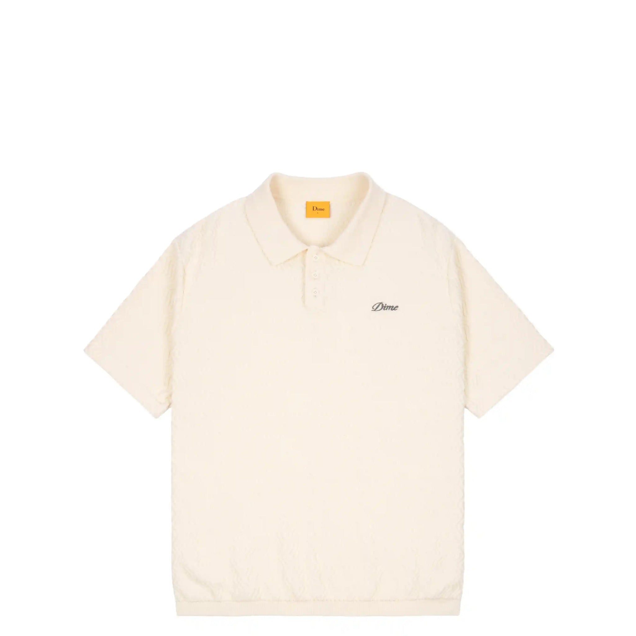 Dime Wave Cable Knit Polo, cream – Tiki Room Skateboards