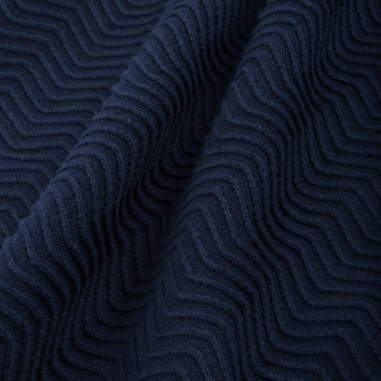 Dime Wave Cable Knit Polo, navy - Tiki Room Skateboards - 3