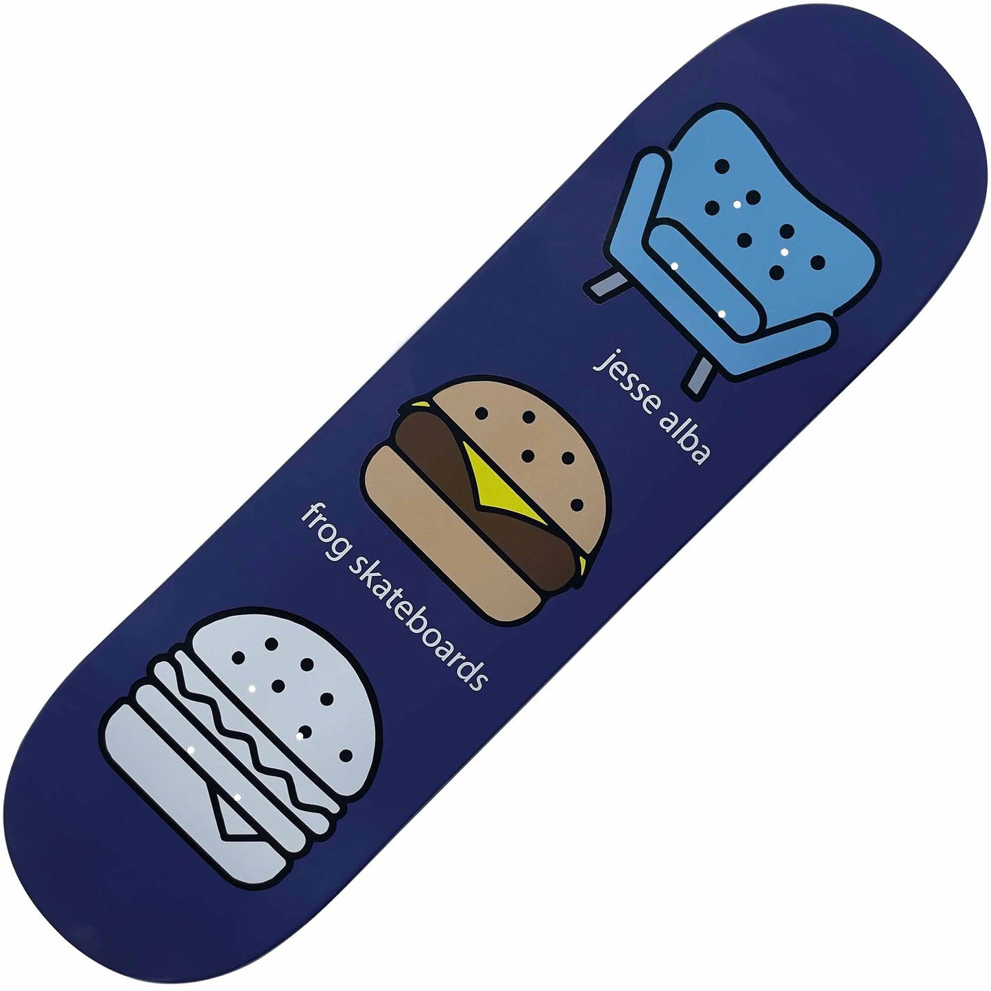 Frog Ghost Burger (Jesse Alba) Deck (8.5”) - Tiki Room Skateboards - 1