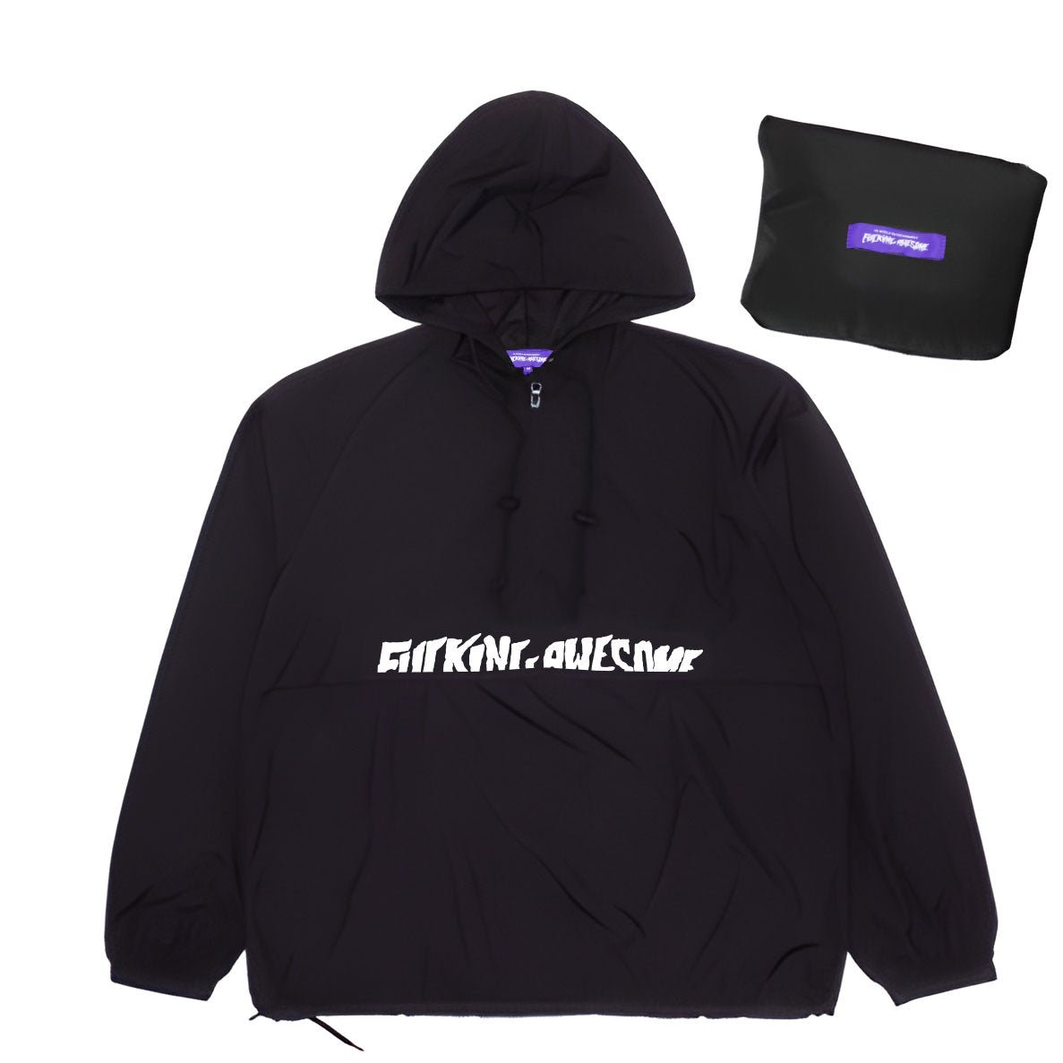 Fucking Awesome Cut Off Anorak Jacket, black - Tiki Room Skateboards - 1