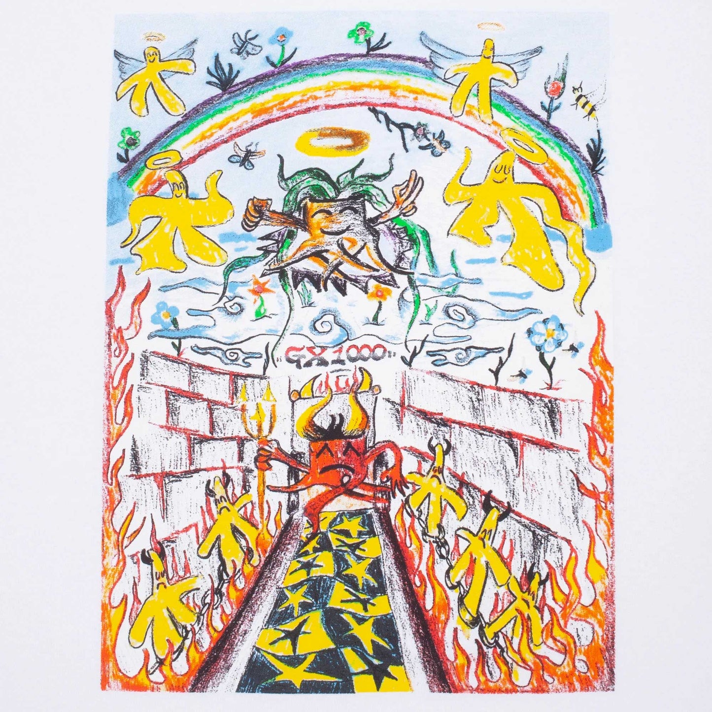 GX1000 Heaven Or Hell Tee, white - Tiki Room Skateboards - 2